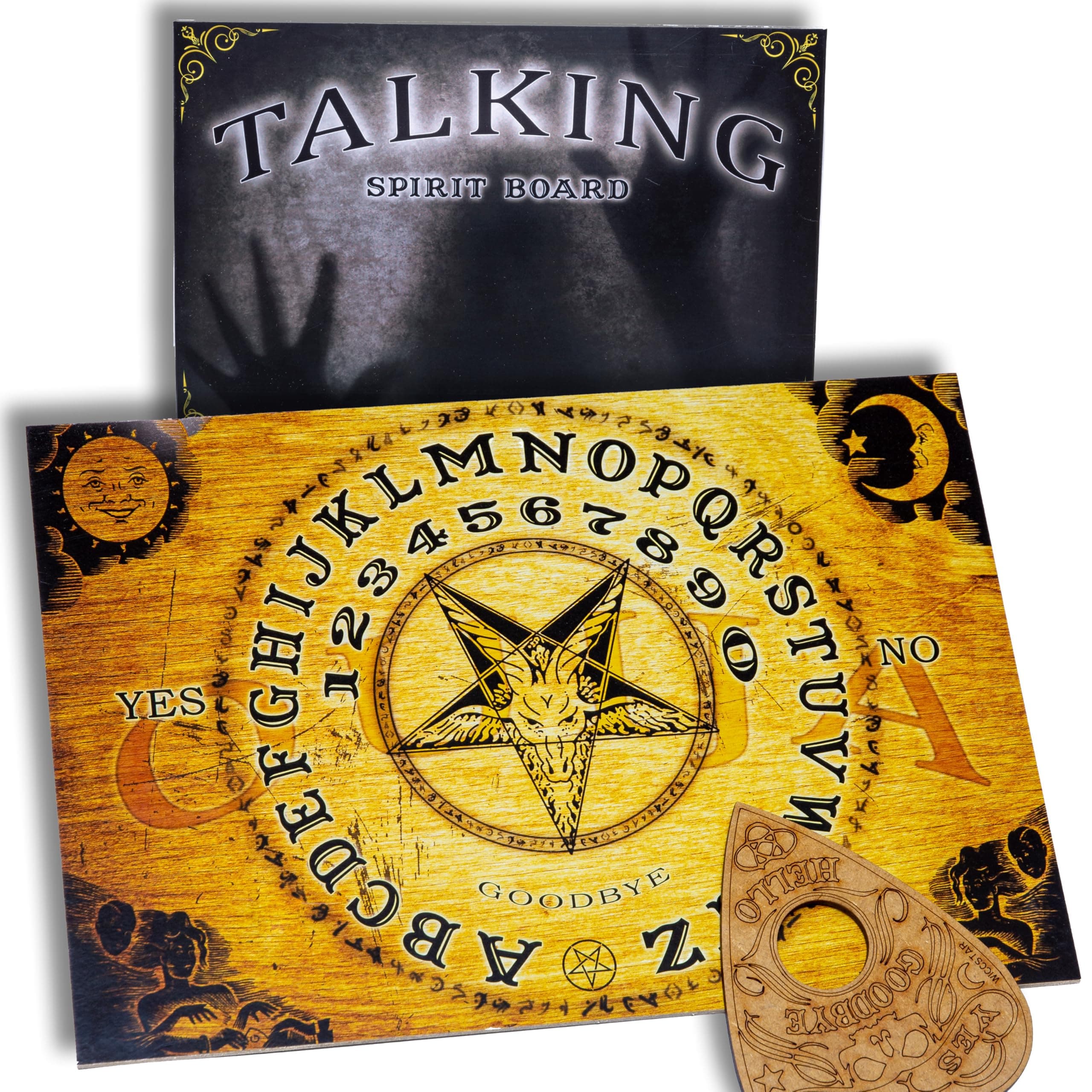 Wooden Ouija Board game with Planchette and detailed instruction