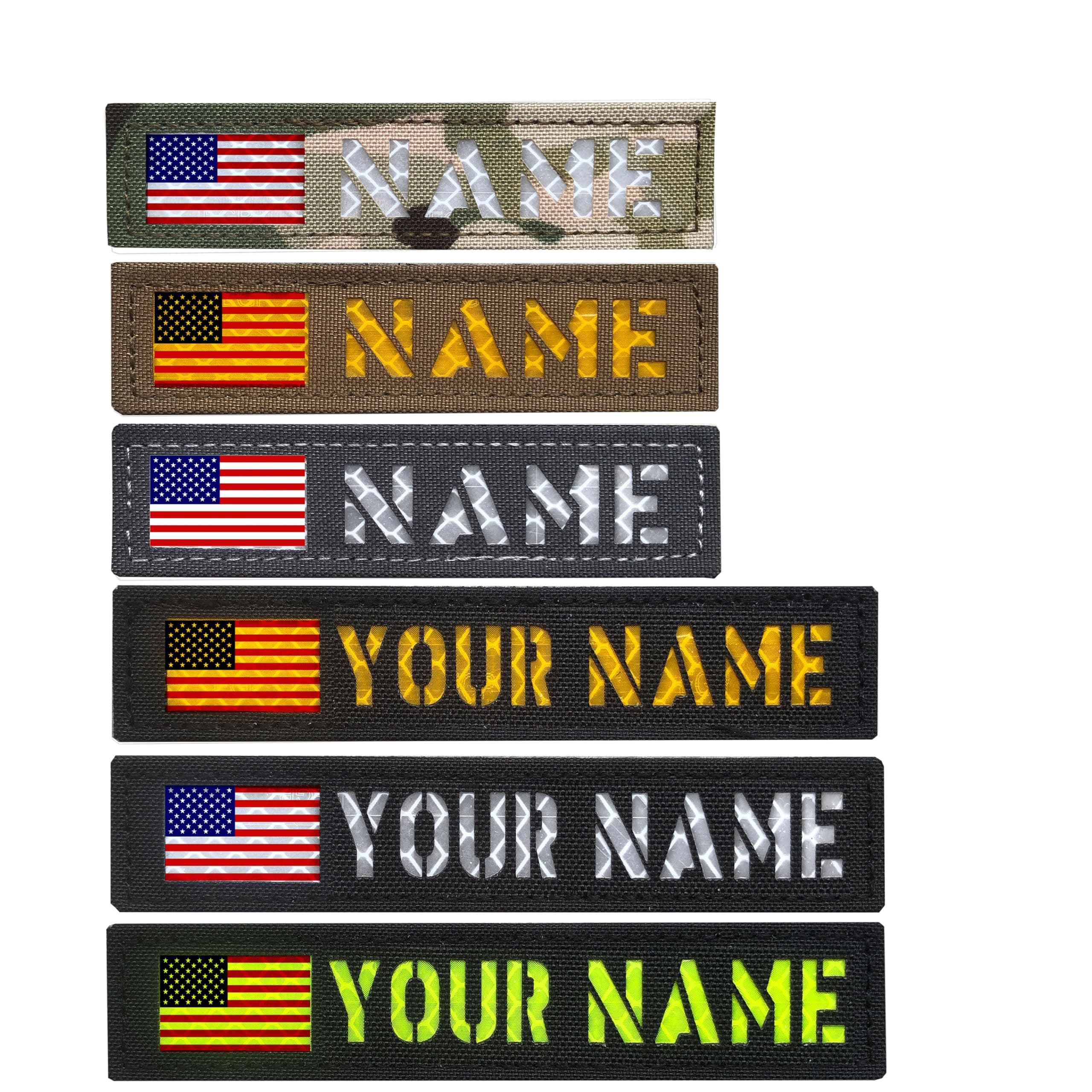 SUVIYA 4x1 5x1 Custom Laser Cut IR Name Patches,Personalized Your Name Tag Military Tapes Tag Call Sign Patches with Hook and Loop,Police Patch