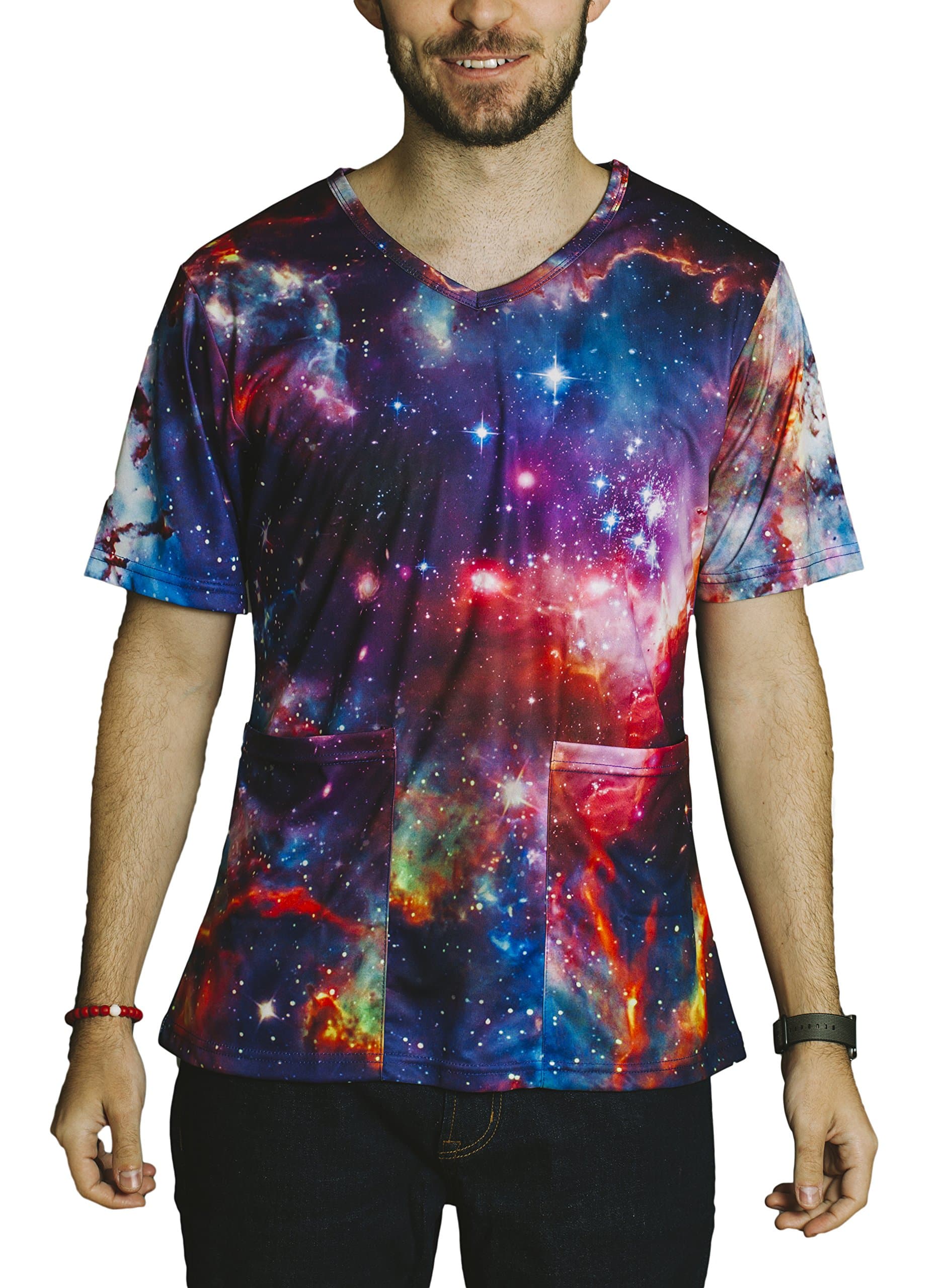 Funny Guy Mugs Scrubs Unisex Print V-Neck Scrub Tops