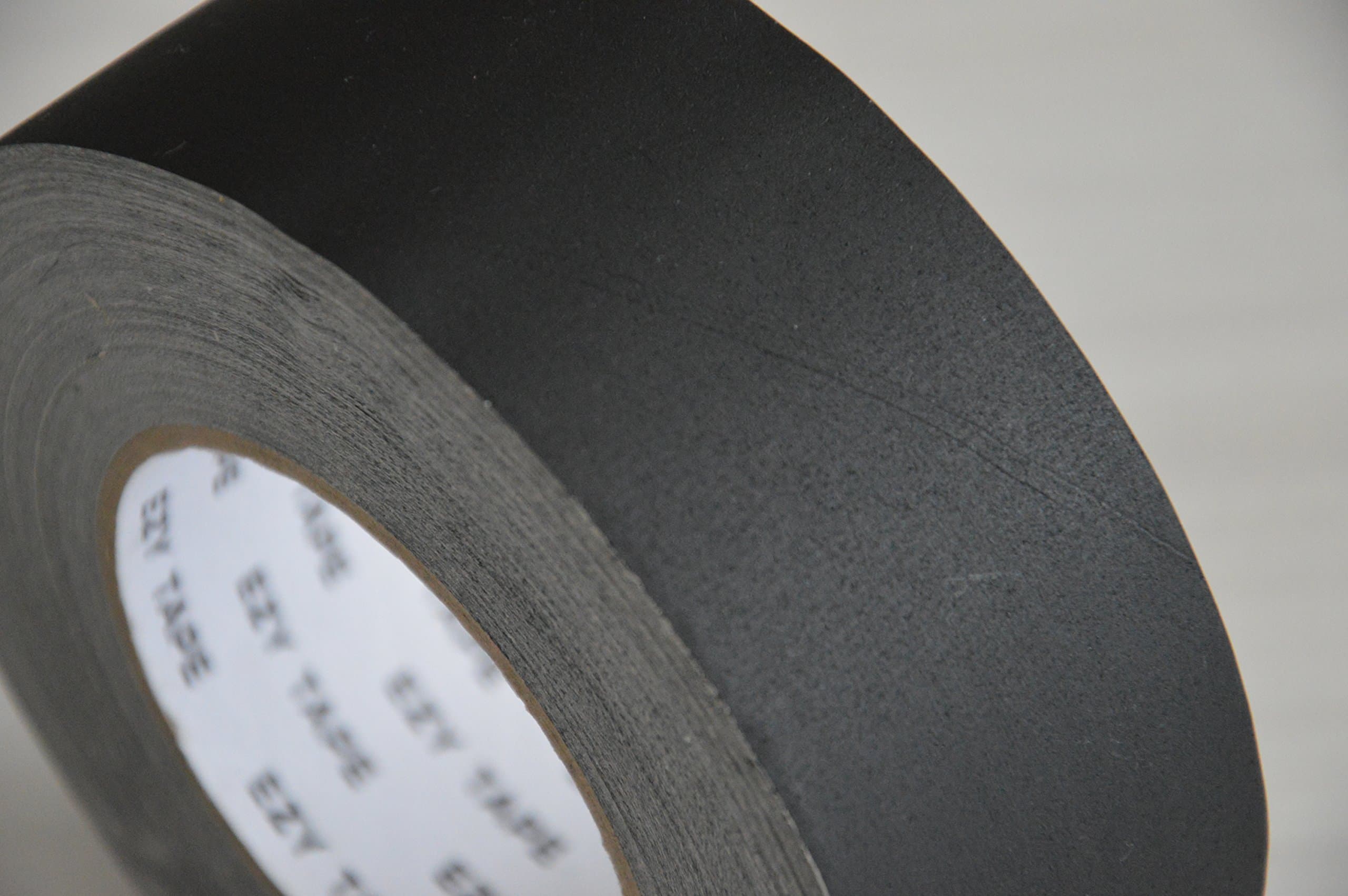 Gaffers Tape By Ezy Tape, 2 Inch - 60 Yards; Premium Black Color Gaffers Tape With Strong Adhesive Properties - Tough and Powerful, Secures Cables, Holds Down Wires Leaving No Sticky Residue ★ Very Easy to Tear - Water Proof - The Only High Quality Gaffers Tape Sold on Amazon With LIFETIME Warranty.