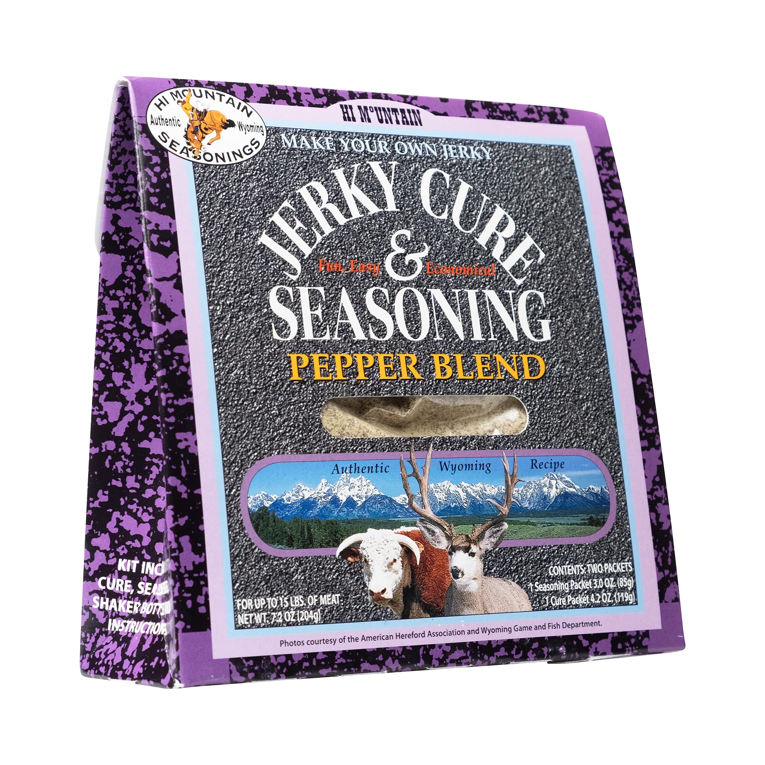 Jerky Seasoning and Cure Kit | PEPPER BLEND | Beef Jerky Seasoning | Perfect for Beef, Venison, Elk, & Deer | Seasons up to 15 lbs. of Meat (1 Box)