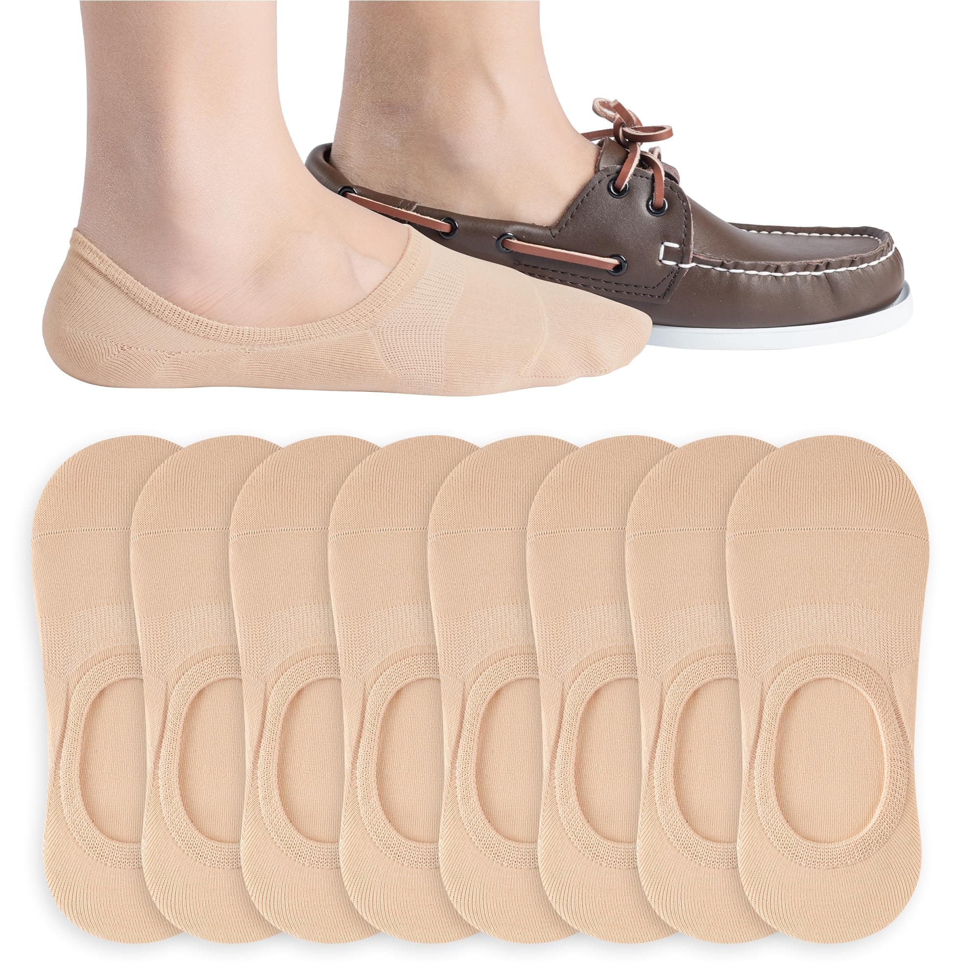 No Show Socks Men - Non Slip, Invisible & Low Cut Ankle - Casual & Formal Socks for Men - Soft & Stretchable Cotton