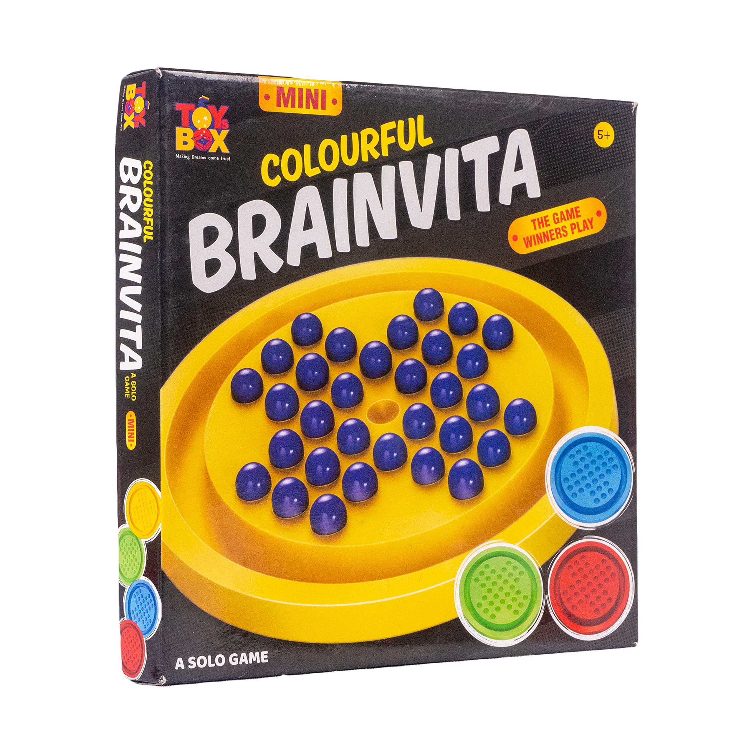 - Colourful Brainvita Mini Mind Challenging Board Game with 32 Marbles | Marble Solitaire | Suitable for Ages 5 Years and Above