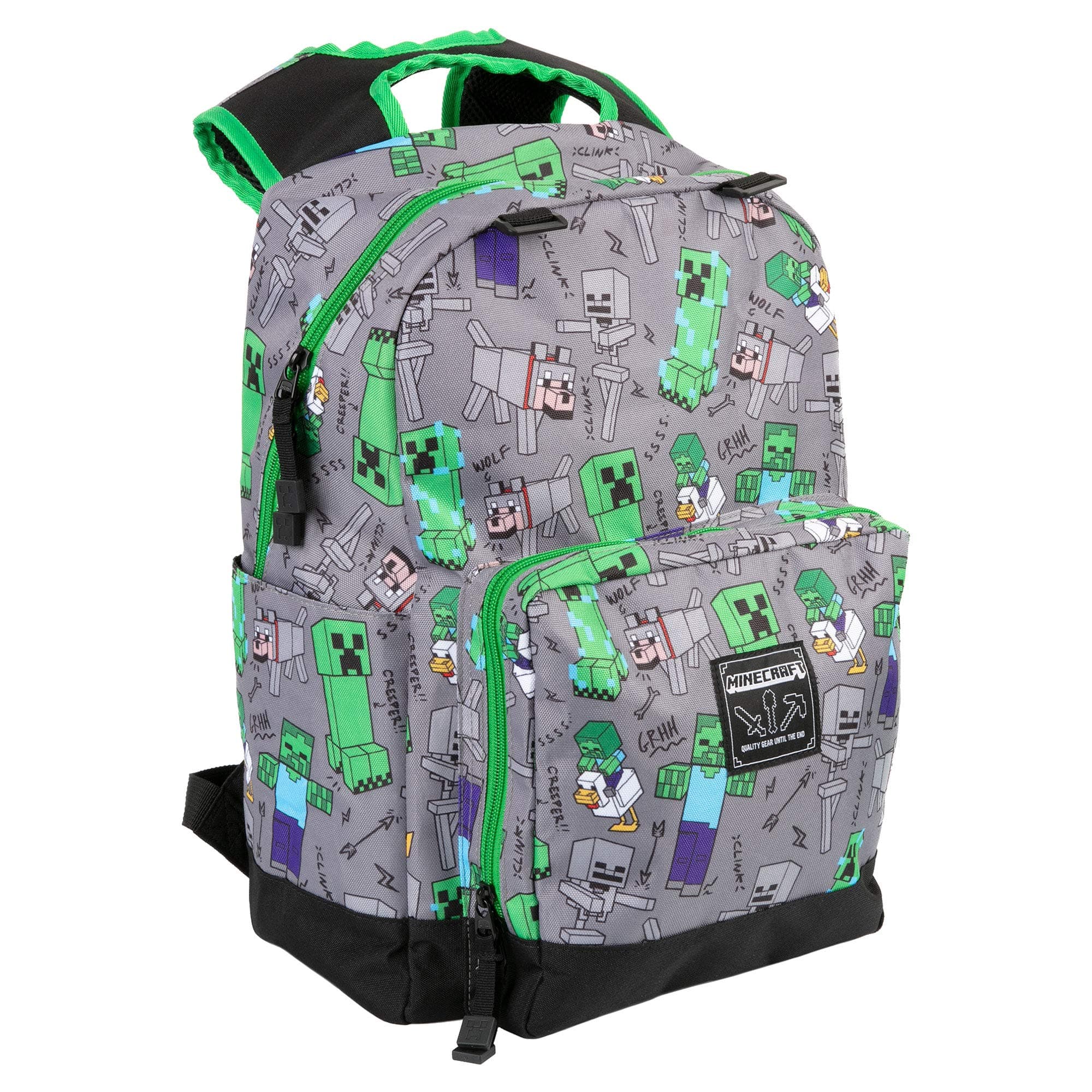 JINX Minecraft 17inch Overworld All Over Grey Backpack