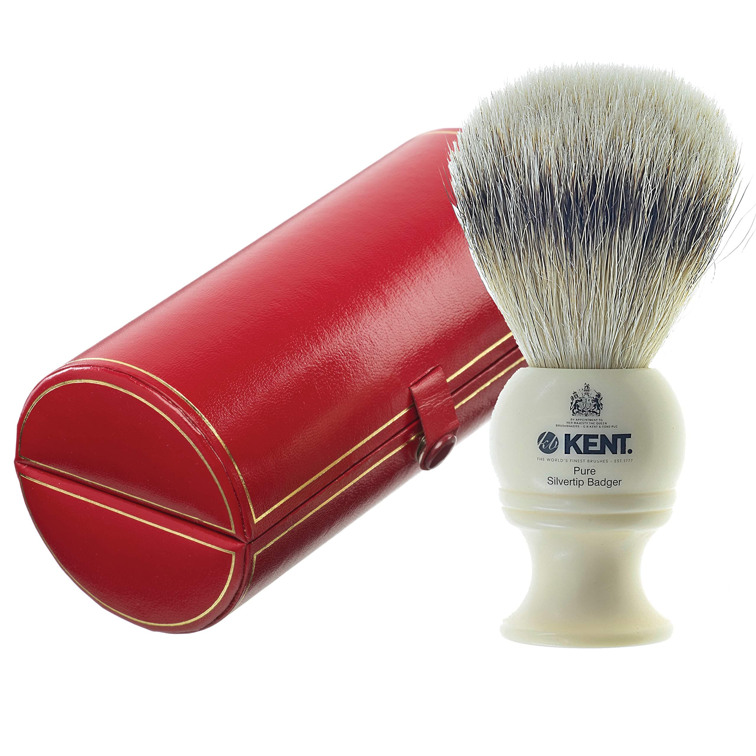 KENT BK4 Shaving Brush, Handcrafted Silver Tip Badger Bristle and Mock Ivory Base Shave Brush, for Shave Cream and Shaving Soap for a Perfect Lather, Kent Luxury Shaving Since 1777 Made in England