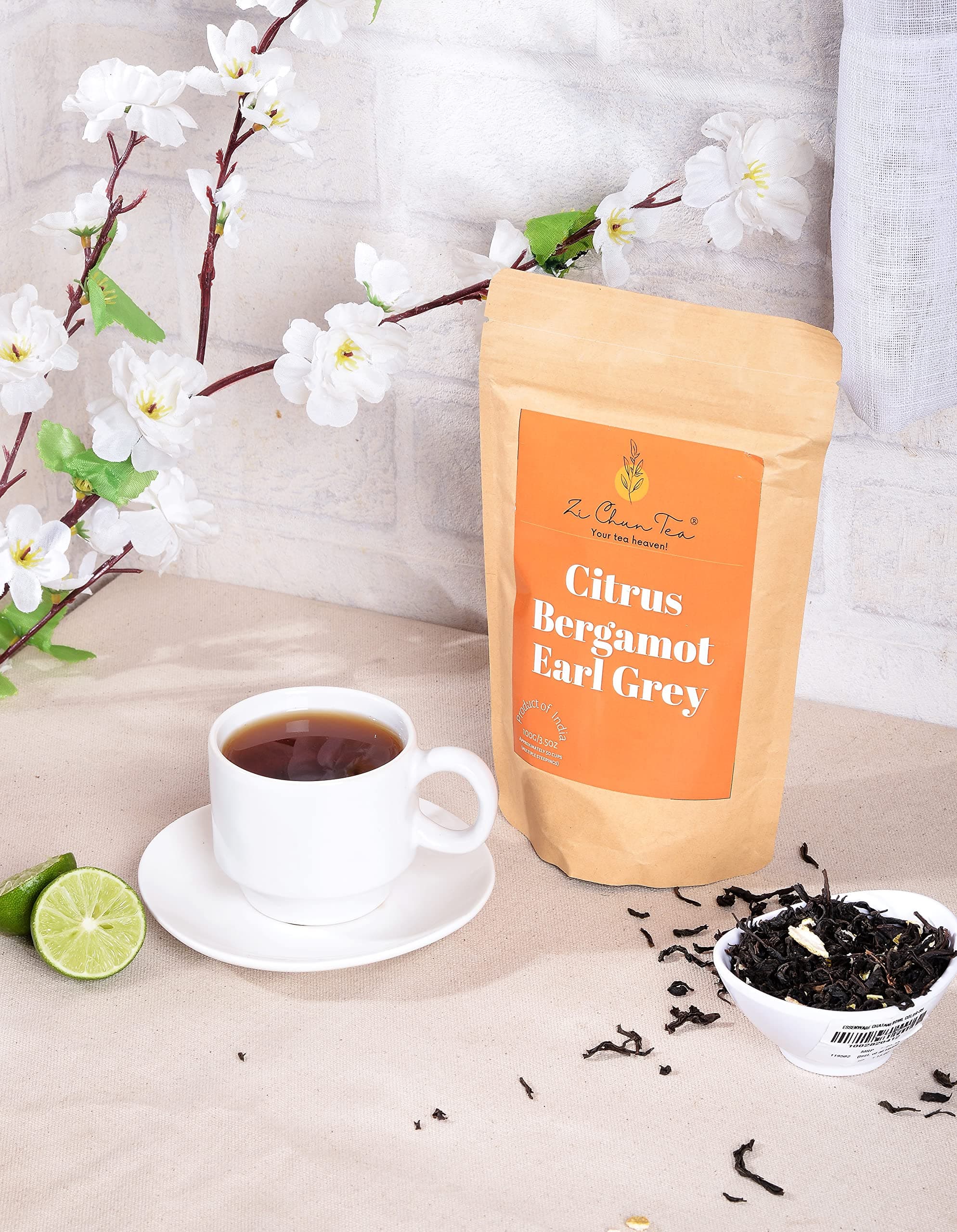 Organic Citrus Bergamot Earl Grey Tea : Loose Leaf Autophagy Tea with Extra Whole Bergamot pieces – Not your Regular Earl Grey : More than Double – A Full 30% Citrus Bergamot - 8.8 ounces