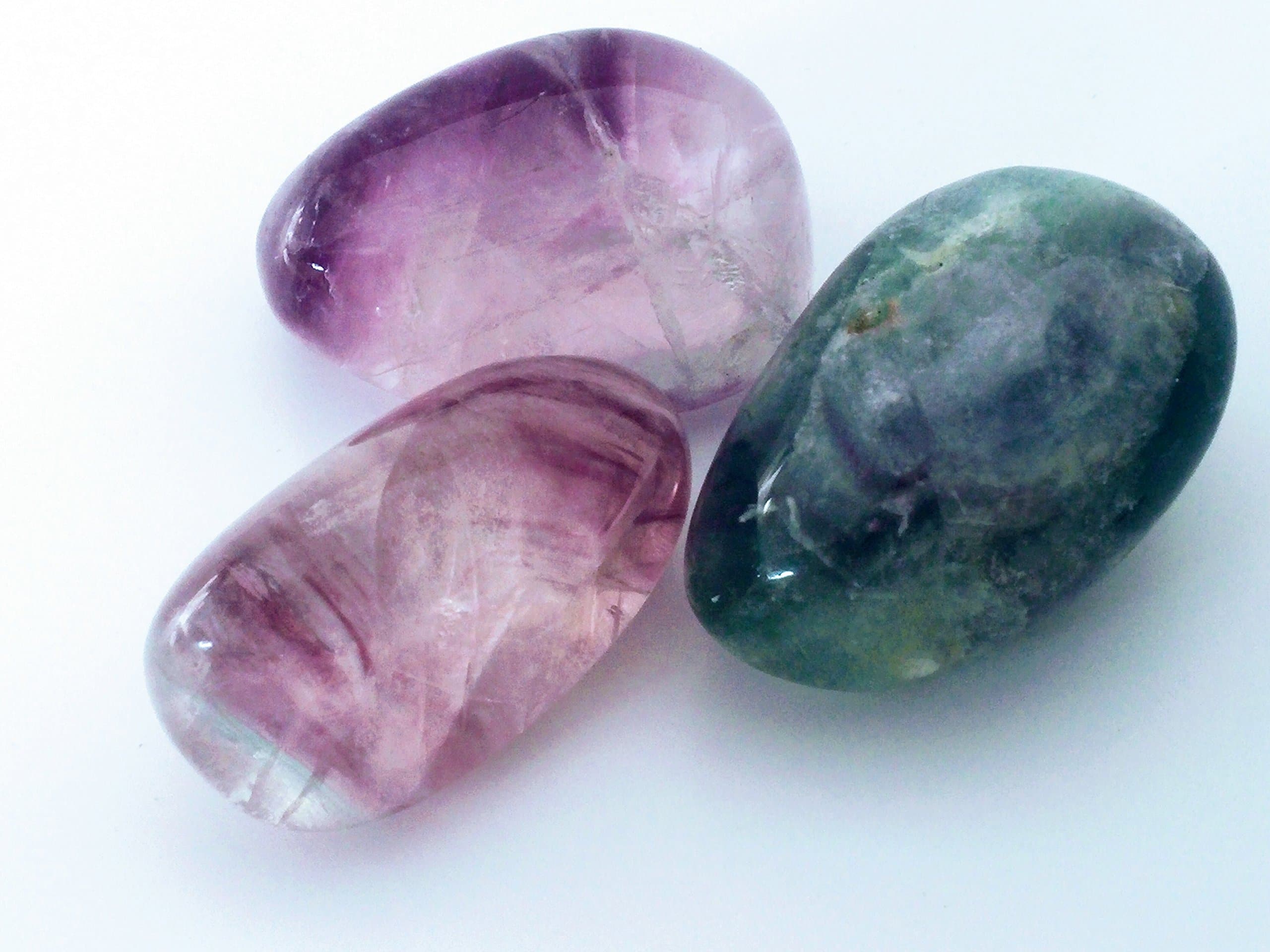 Gypsy Palace Collection-Natural Grade A Large Tumbled Rainbow Fluorite -Highly Polished Authentic Gemstones for Healing, Wicca, Reiki (3)