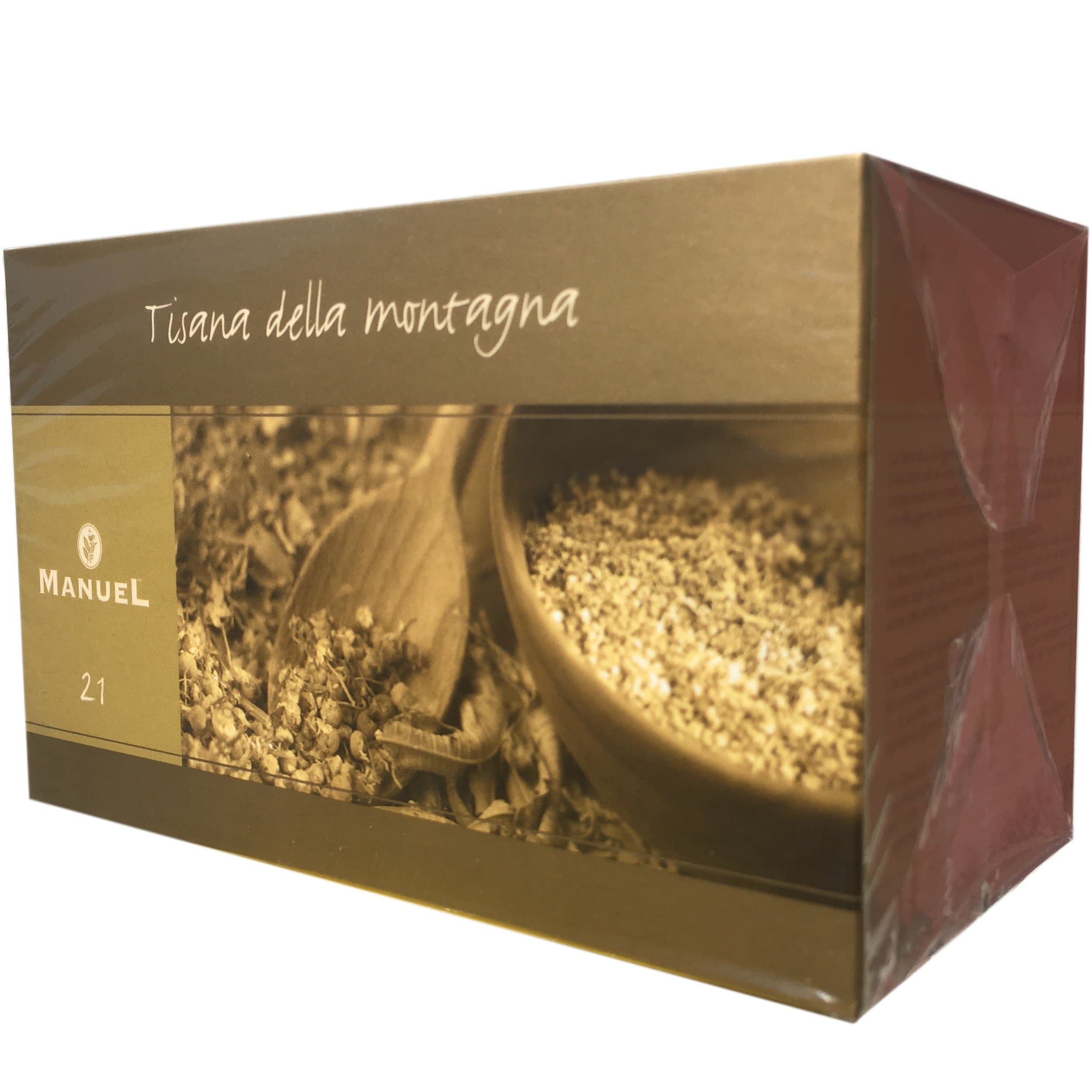 Mediterranean Highlands Tea With Sage, Chamomile, Mint, Verbena - Tea By Manuel Italy. Hot Tea Bags 20 Counts. Energy Giving Mountain Tisane With Digestive Support. More Flavors In Our Amazon Store.