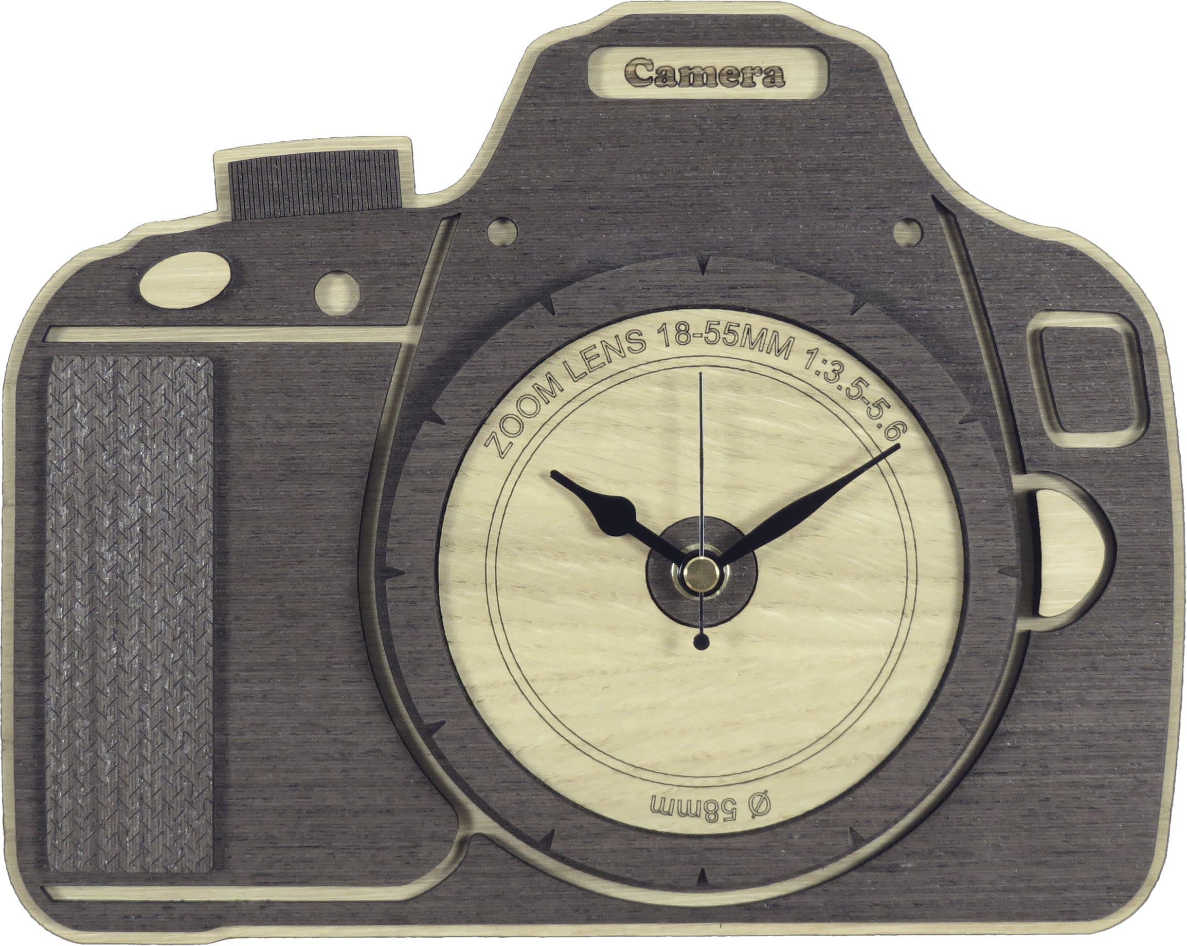Camera Wooden Clock