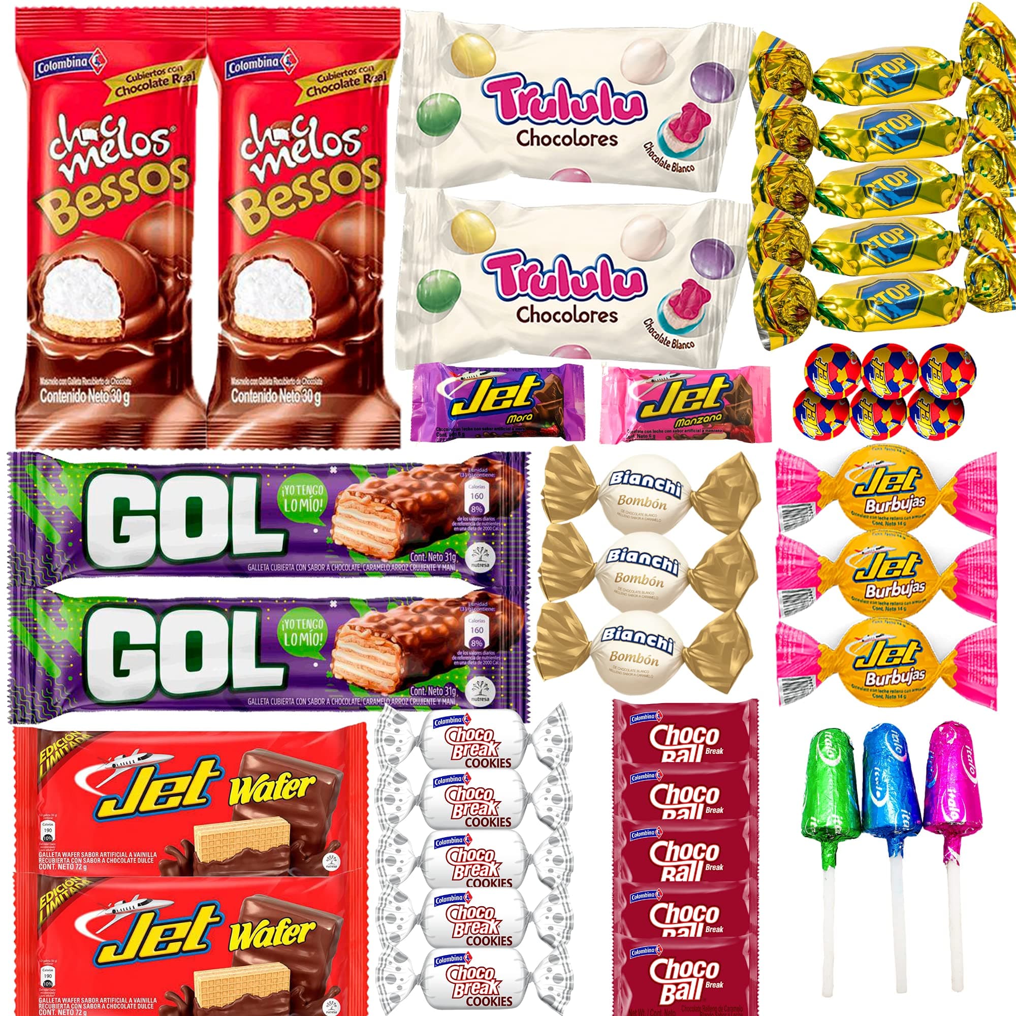 Chocolate Candy Variety Pack - Individually Wrapped Colombian Chocolates - Candy Bars Chocolates - Mashmellow & Gummies Coated With Chocolate - Chocolovers (Chocoloves, 40 Pieces)