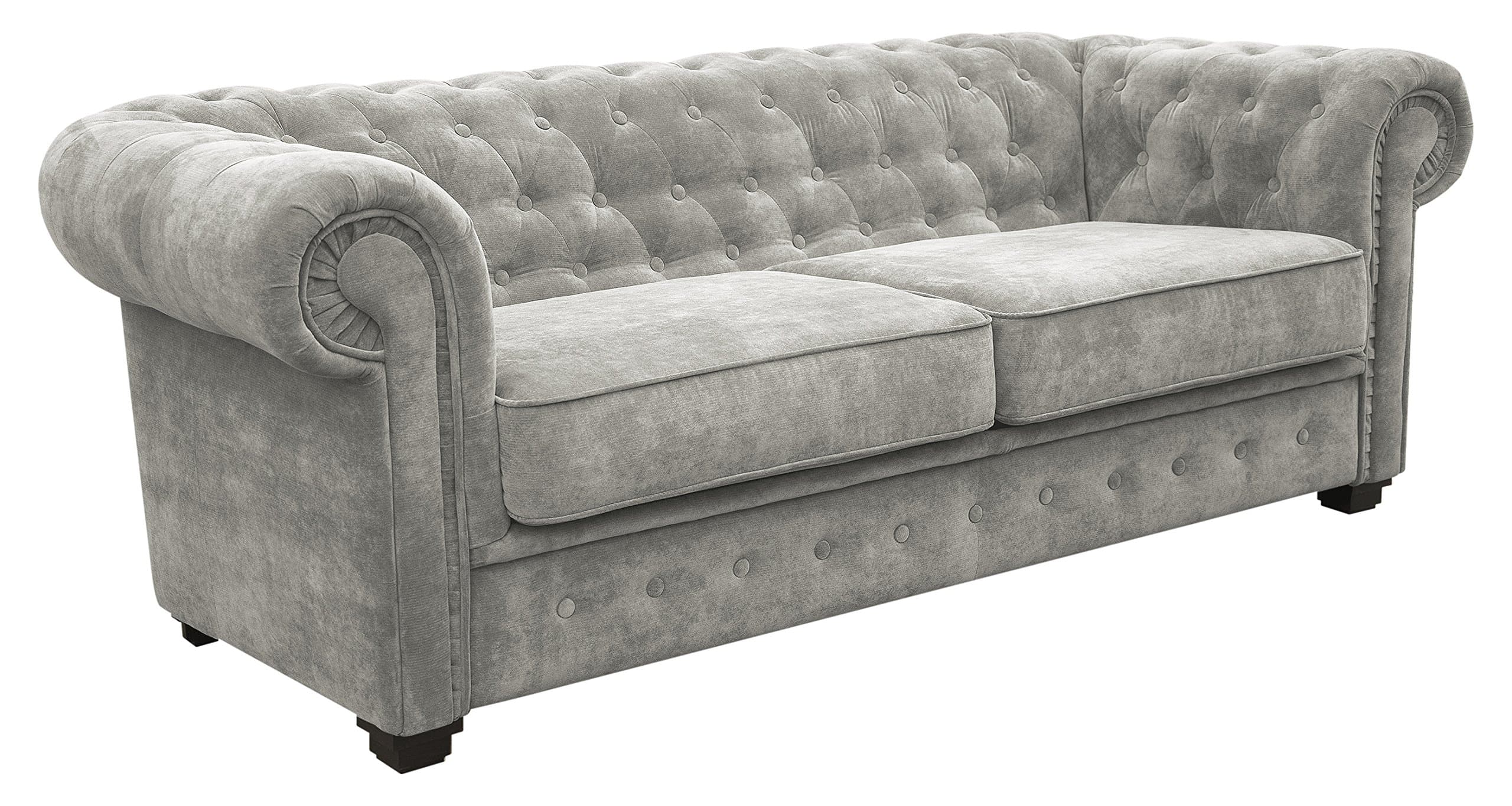 Meble Roberto Imperial 3 Seater Sofa Light Grey, Fabric, 224x90x68 cm