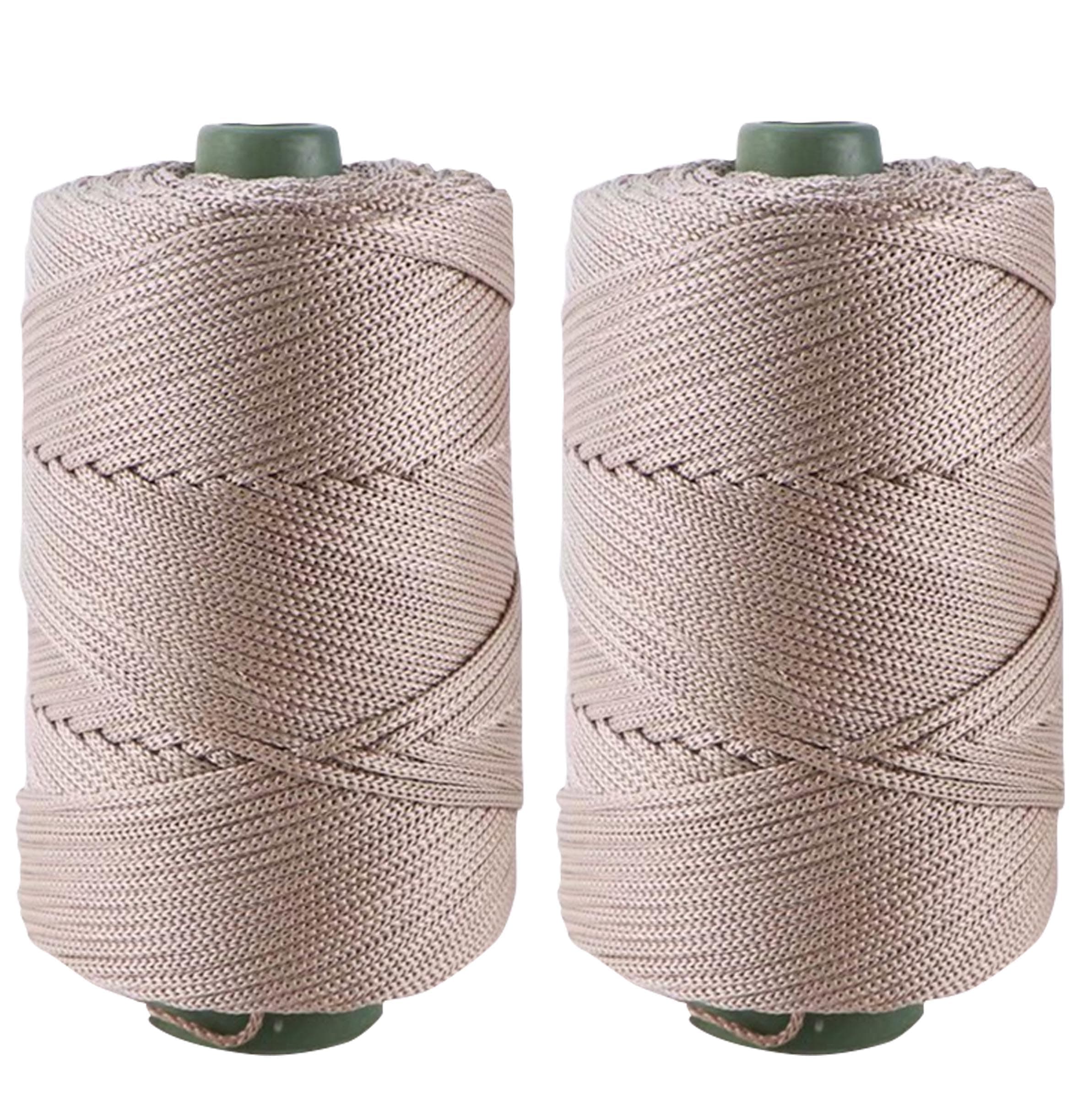 Clisil 400gram Art Yarn Cord Light Brown Polyester Yarn Macrame Knitting Crocheting DIY Bags Crochet Basket Summer Hat Craft Cord 3mm Macrame Cord Rope 438yds 1314 Feet