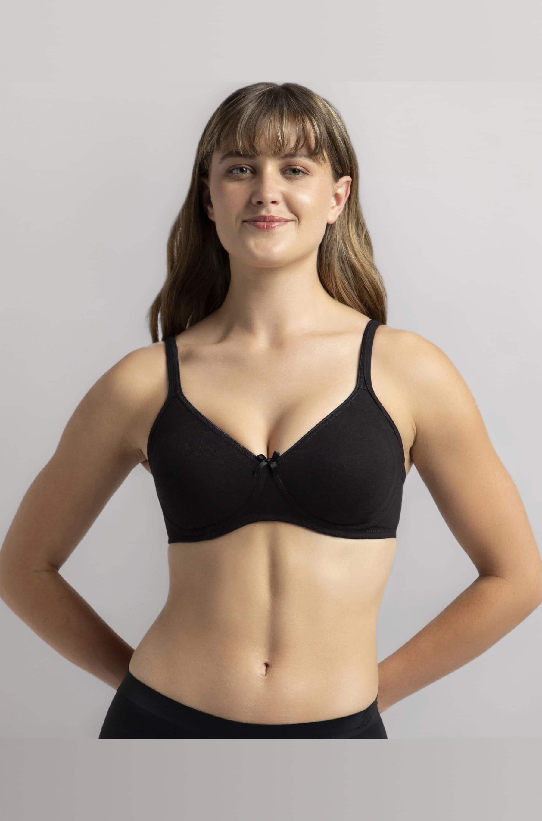 Jockey 1722 Women's Wirefree Non Padded Super Combed Cotton Elastane Stretch Medium Coverage Everyday Bra with Concealed Shaper Panel and Adjustable Straps
