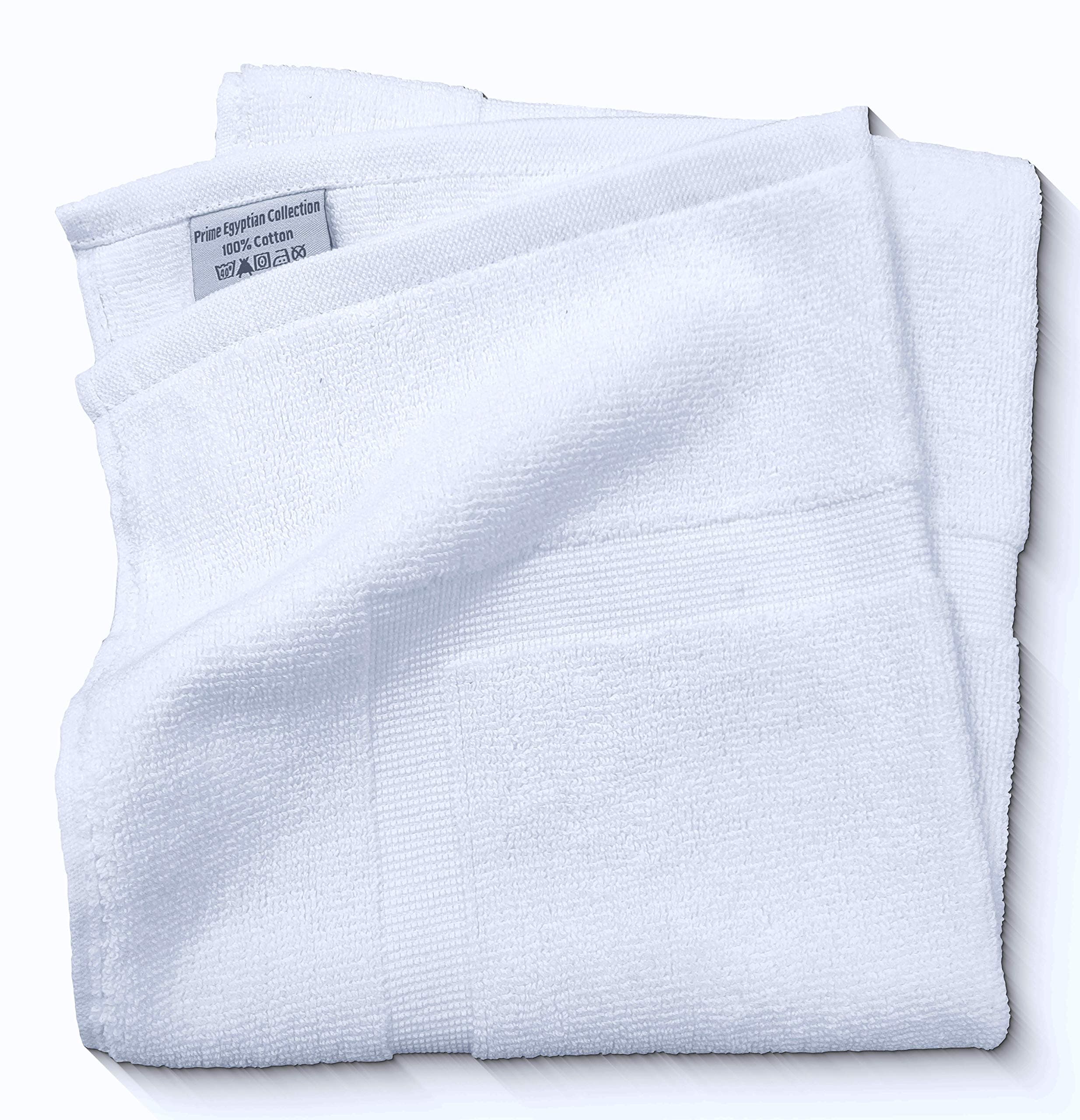 Pack of 2 100% Cotton 700 gsm Terry Towelling White Bath Mats - 50cm x 75cm