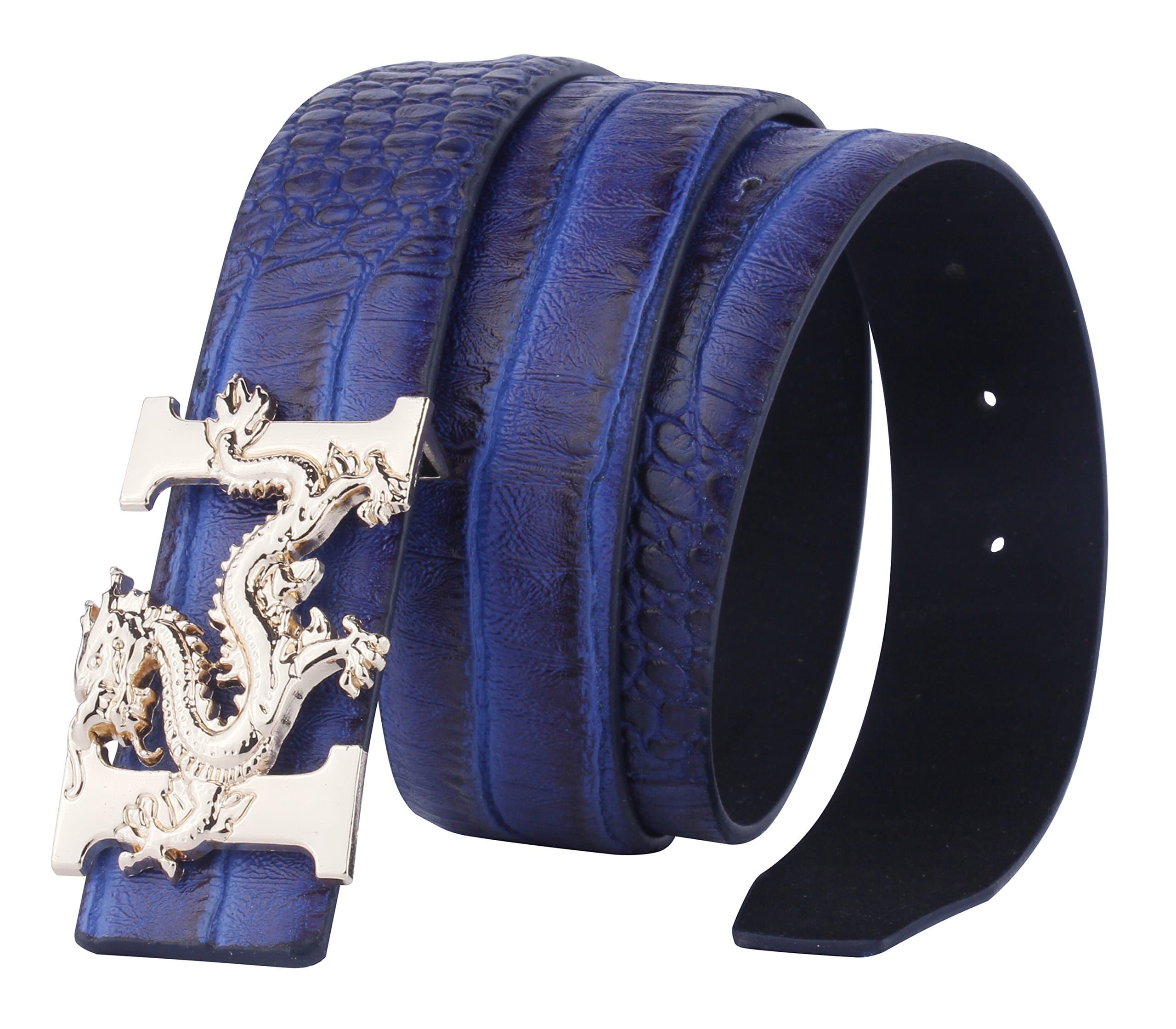Dragon Buckle Alligator Pattern Leather Mens Belt…