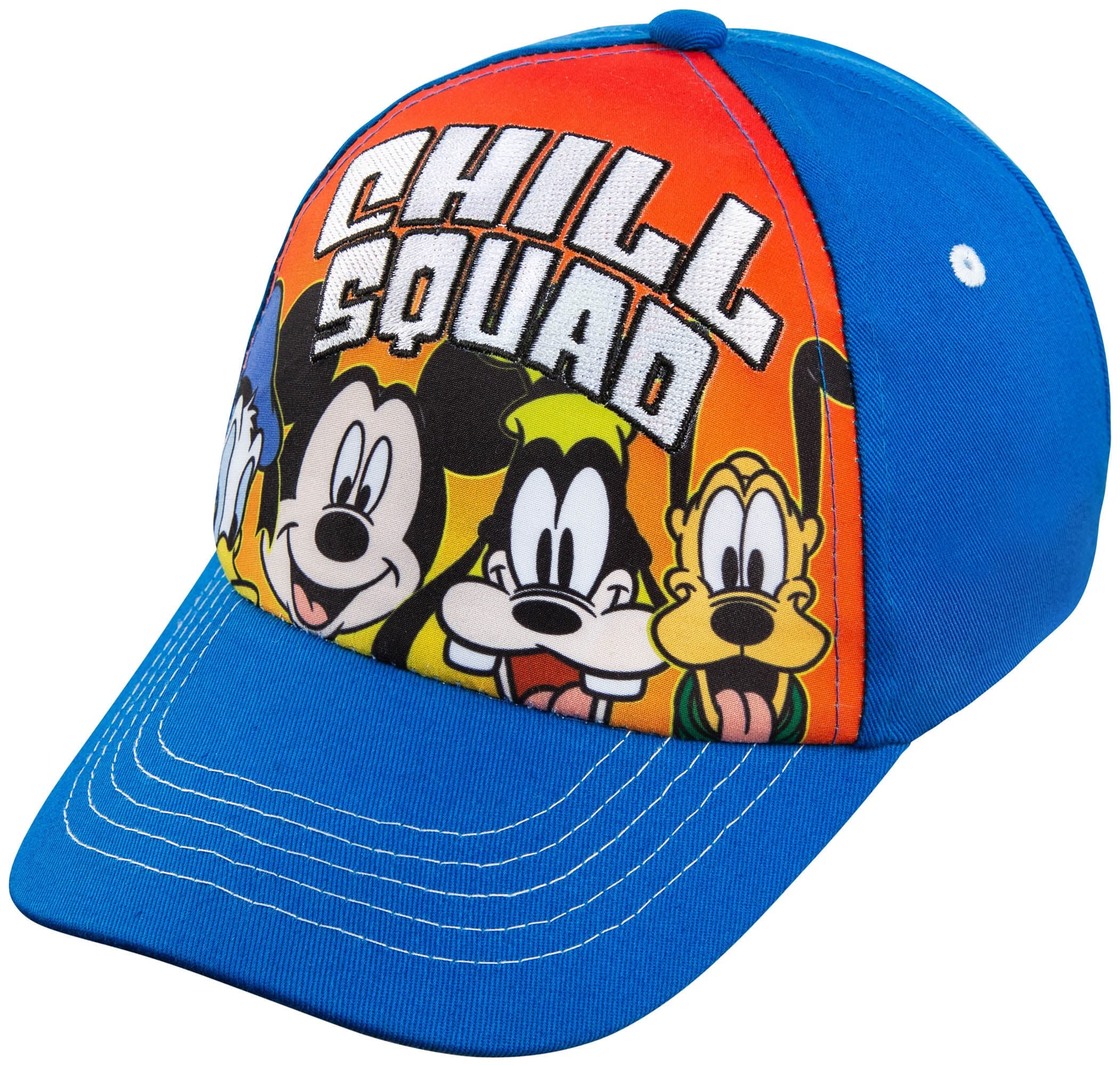 Mickey Mouse and Friends Donald Duck, Goofy and Pluto Chill Squad Baseball Cap - Boys 4-7 Years 100% Cotton Royal Blue