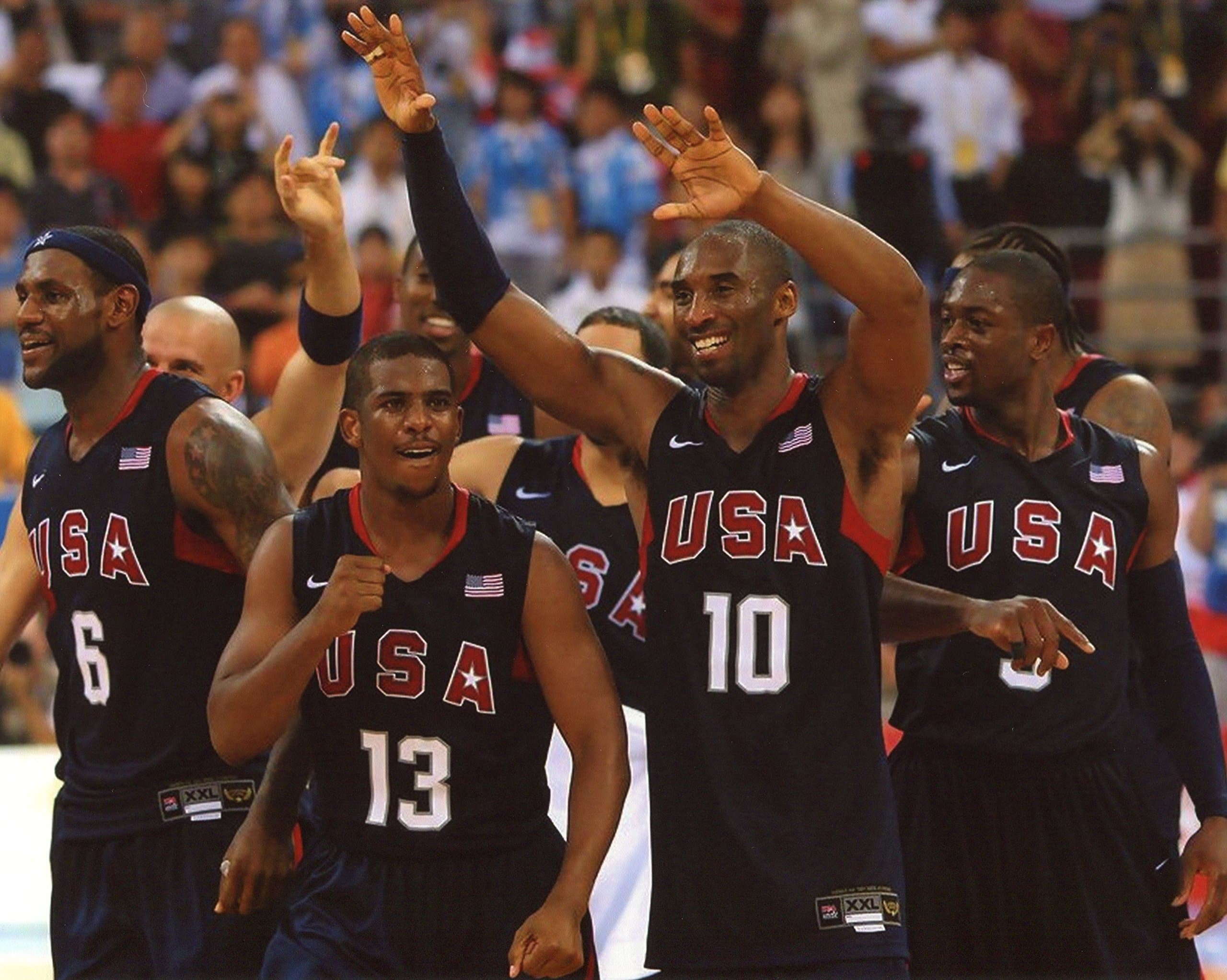 jcgsportsLebron James-Chris Paul-Kobe Bryant-Dwayne Wade USA Olympic Basketball 8X10 Sports Action Photo (XLT)