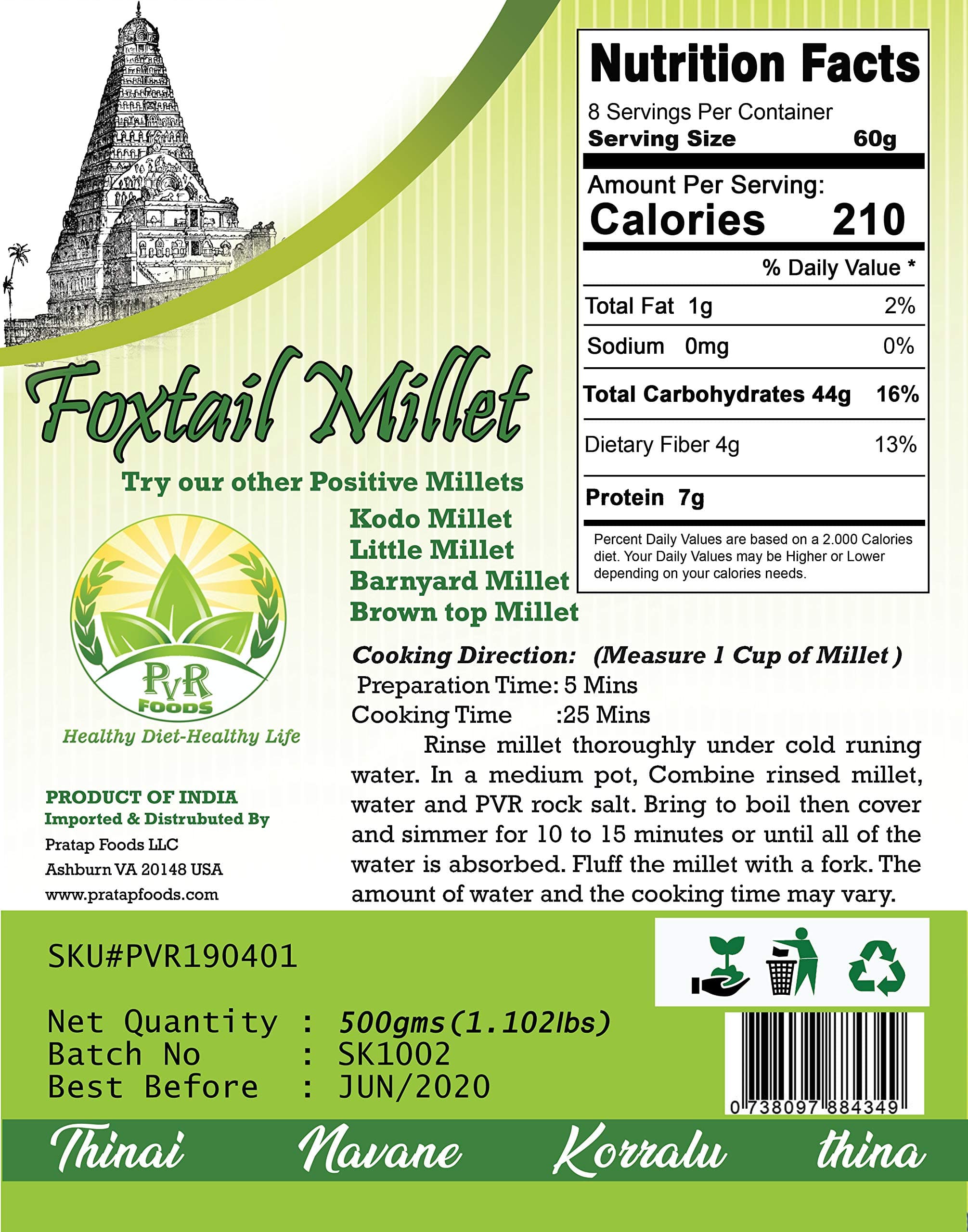 10x500Gms assorted millets. Kodo, Barnyard, little, Browntop ,Foxtail