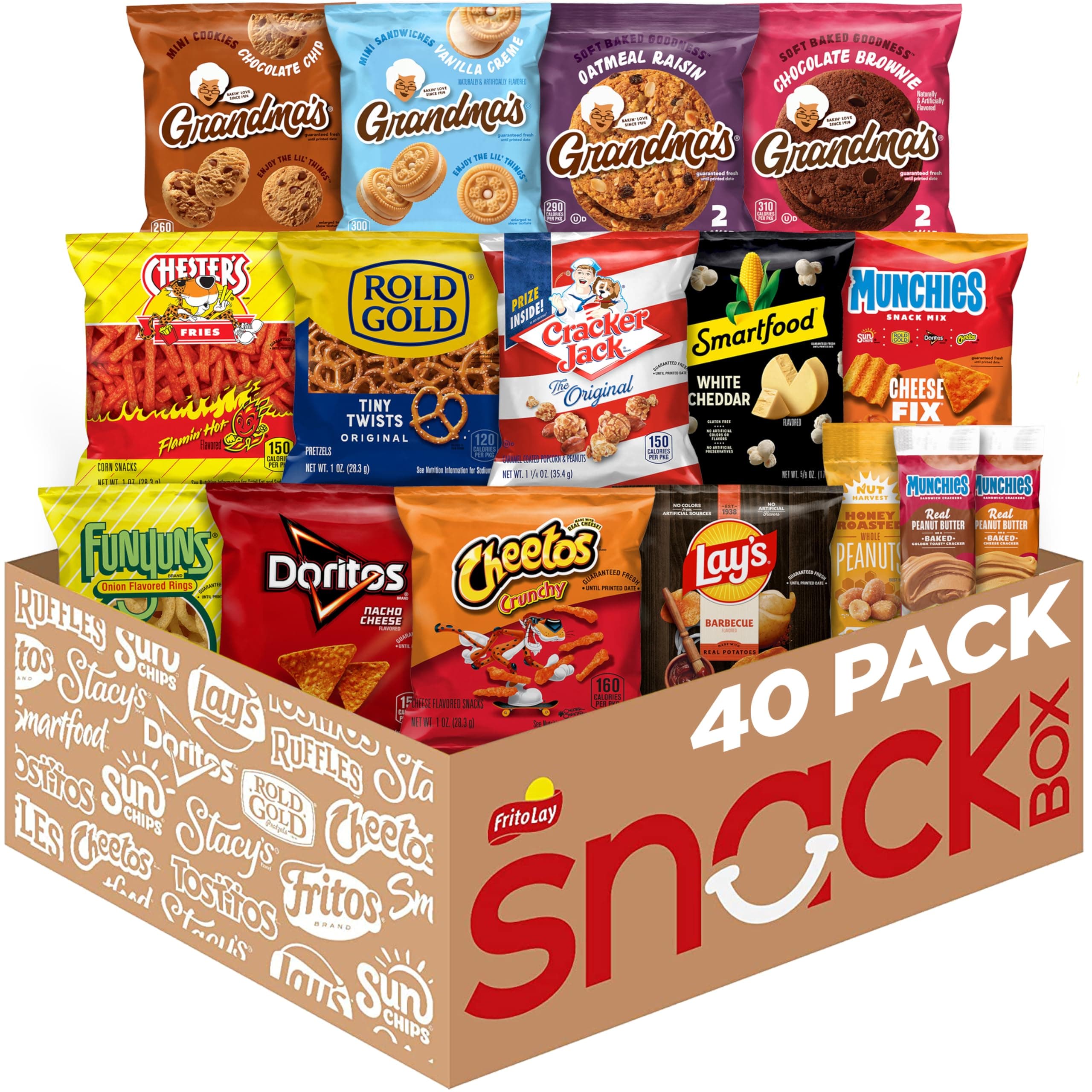 Frito Lay Ultimate Snack Care Package, Variety Assortment of Chips, Cookies, Crackers & More, 40 Count