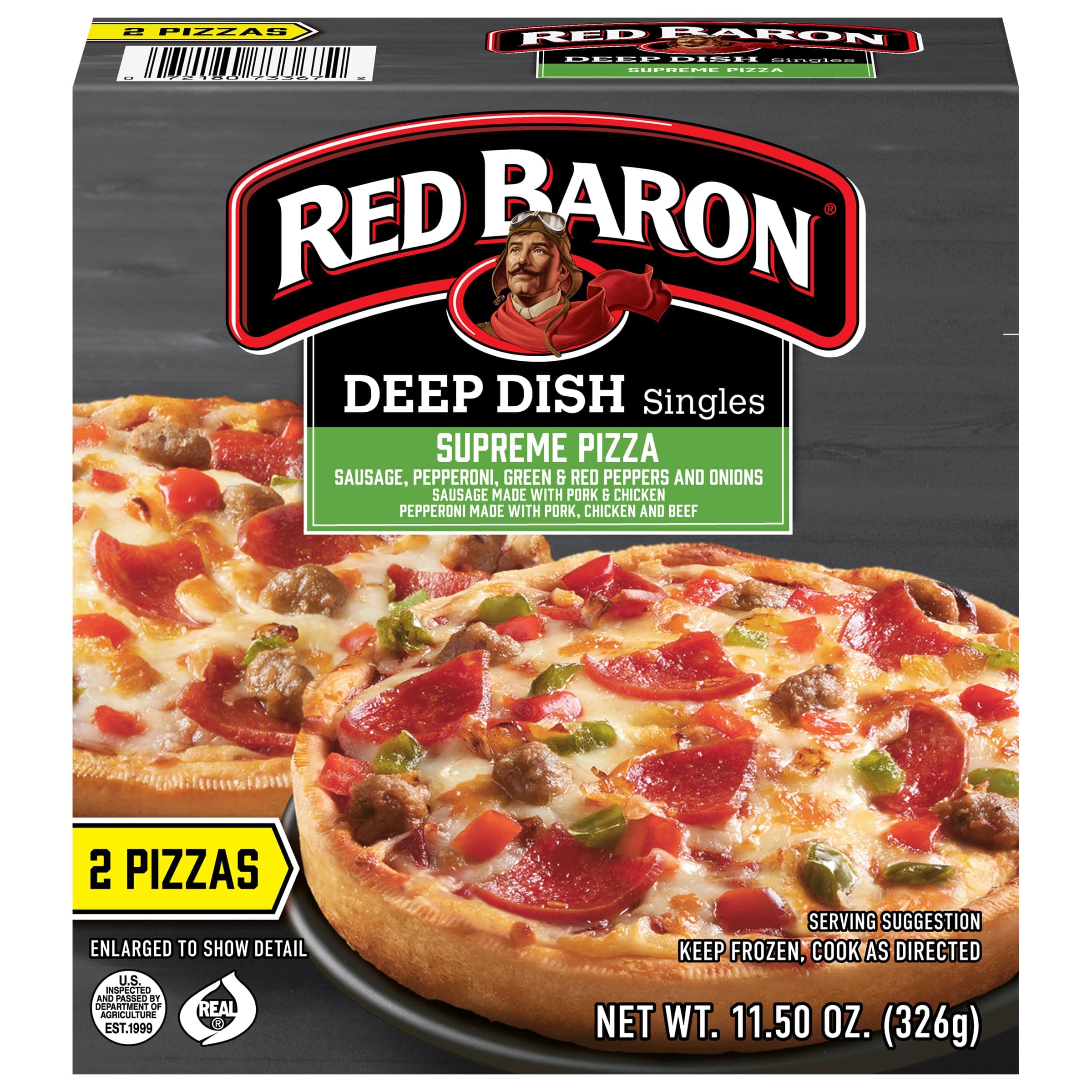 Red Baron Deep Dish Singles Supreme Pizza, 11.5 oz (frozen)