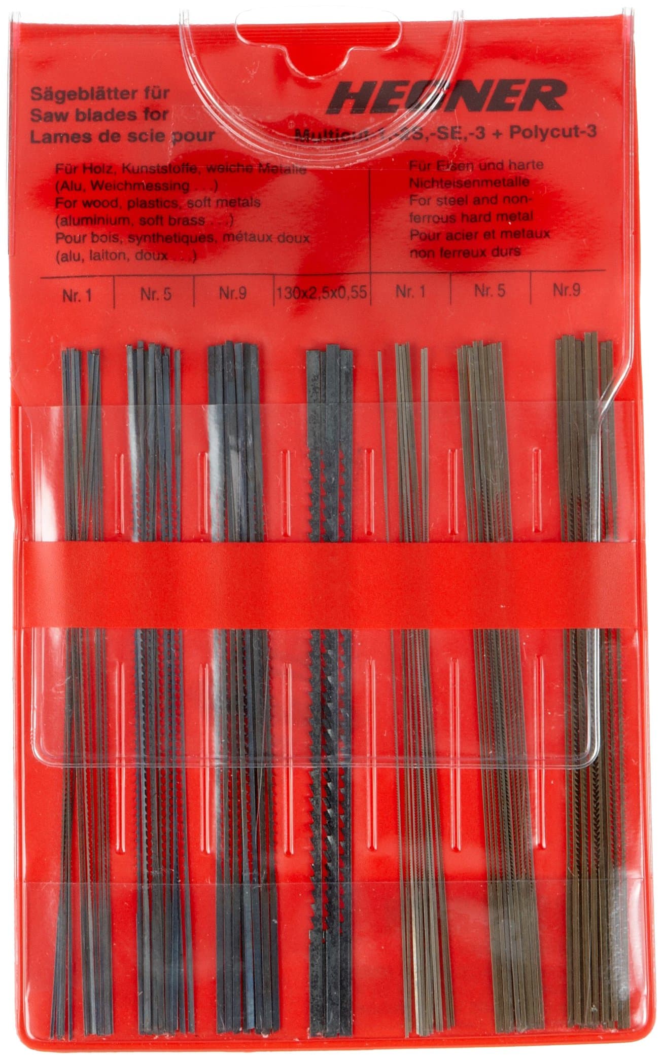 Hegner 00000700 Pack of Saw Blades for Wood Platics Light Metals