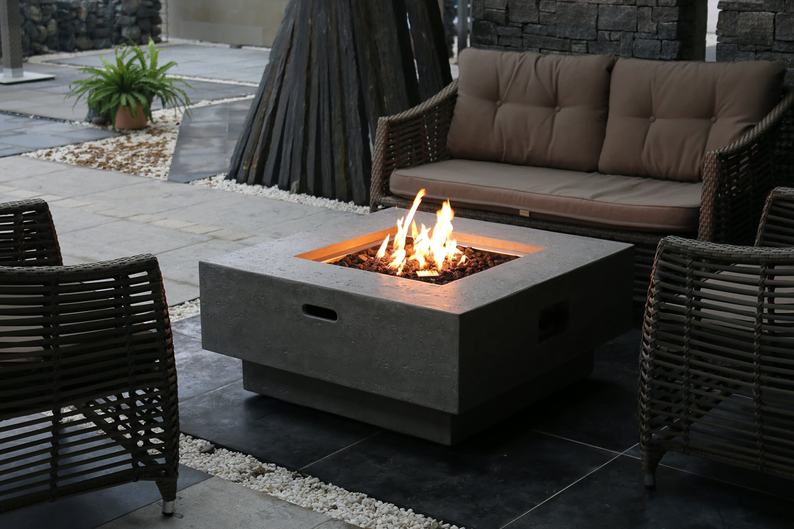 Manhattan (Eco Stone) - Gas Fire Pit - Elementi UK