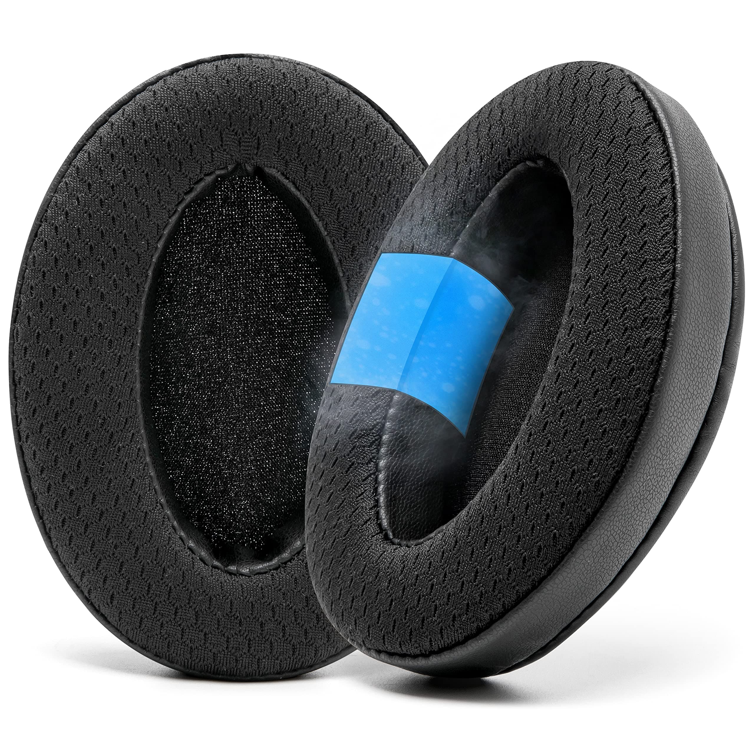 Freeze Hybrid Fabric Cooling Gel Replacement Earpads - Compatible with HyperX Cloud, Steelseries Arctis, ATH M50X, Turtle Beach Stealth & More - Comfortable & Cooler for Longer | Black