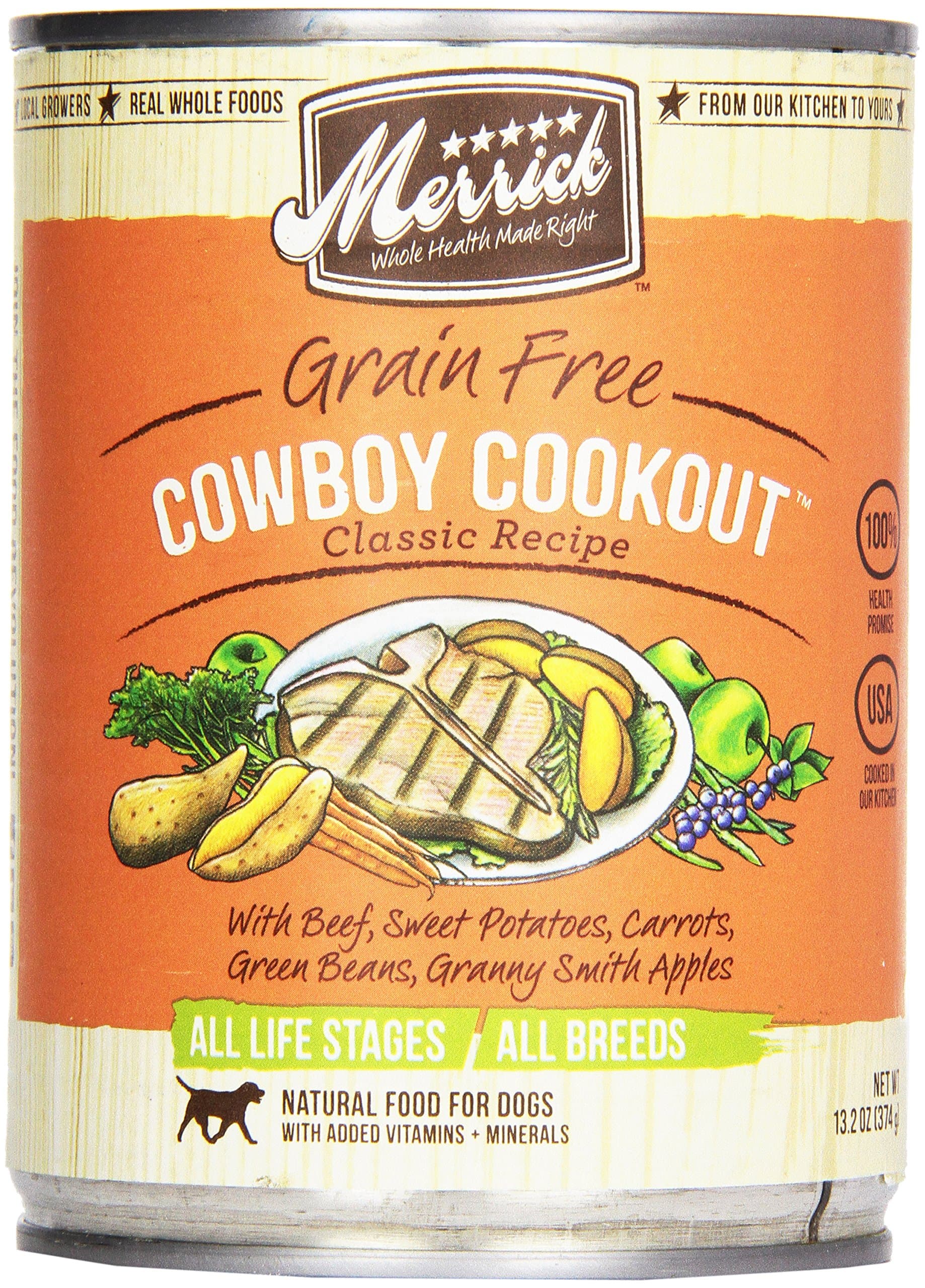 Merrick, Canned Dog Food, 5-Star Cowboy Cookout 13.2 oz.