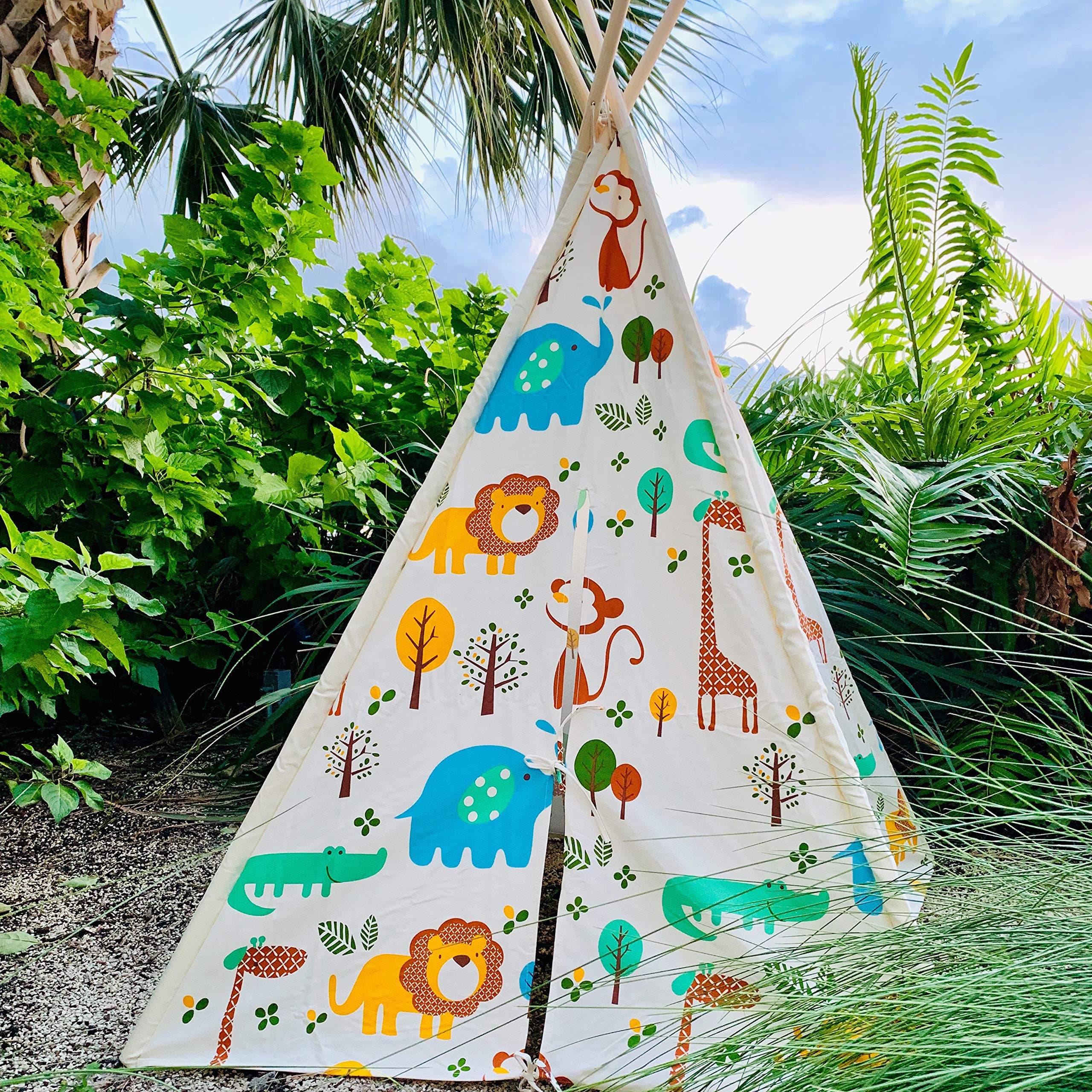 EZSMARTKID Teepee Tent for Kids - Indoor Tent, Kids Teepee Play Tent, Outdoor Tent for Kids - Premium Details and Materials for Long-Lasting Fun for The Family - Complete Set Included