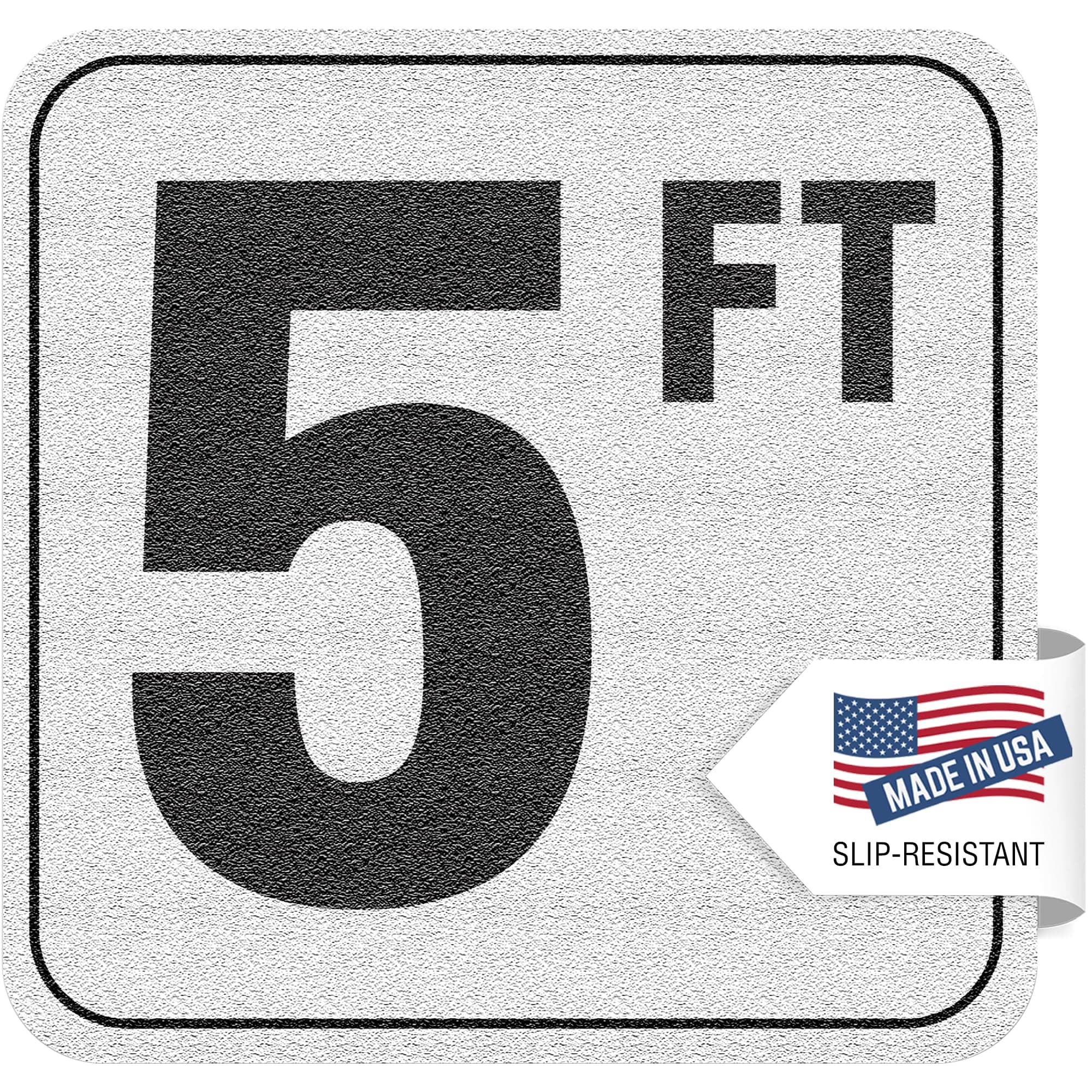 Aquatic Custom Tile, 5FT Pool Depth Markers, 6x6 Inches Vinyl Pool Stickers, Swimming Pool Number Markers, Pool Safety Signage, Adhesive Pool Depth Markers Stickers for Decks, Made in USA - (1 Pack)