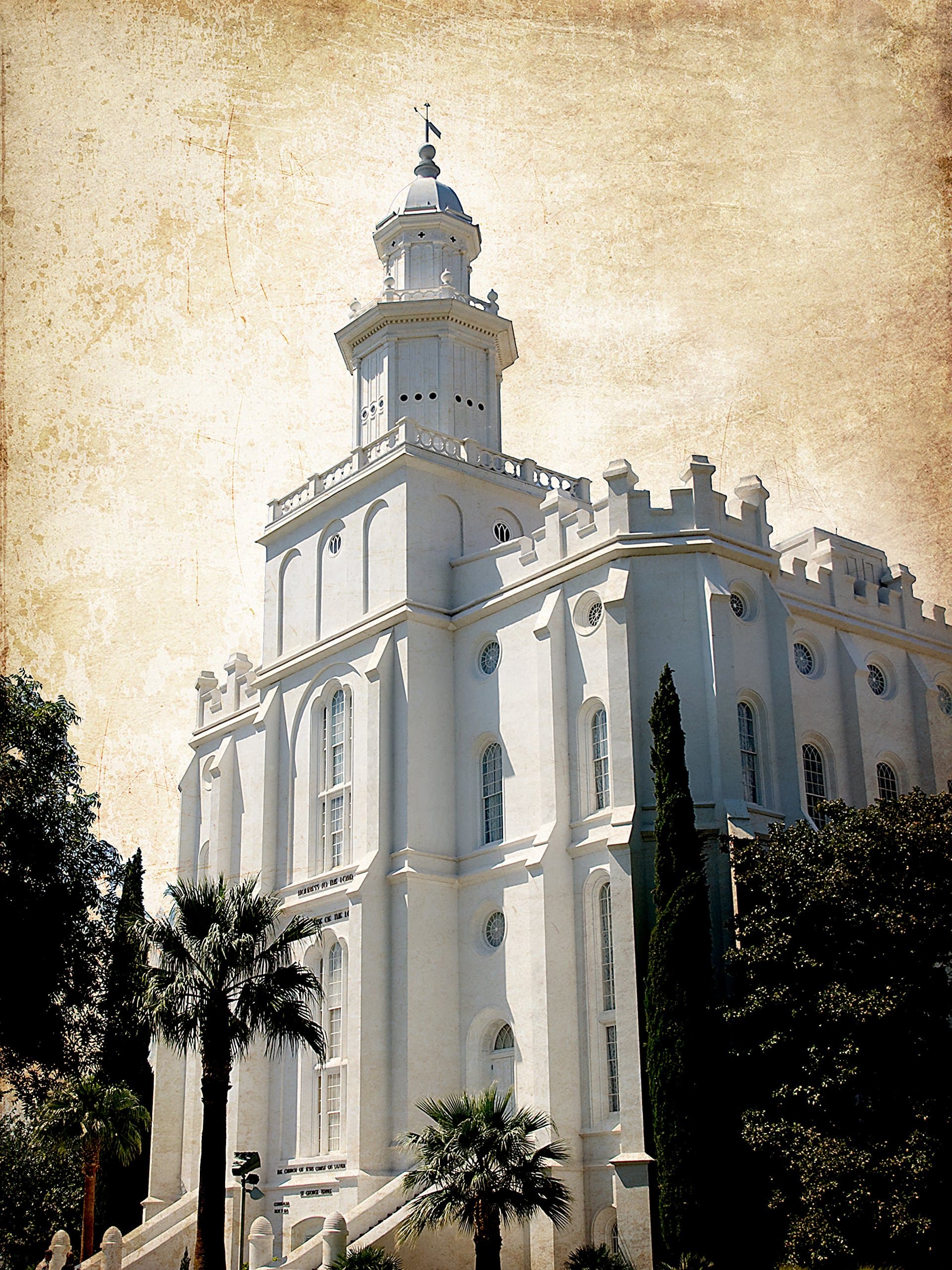 Shaped Expressions Latter Day Saint (LDS) - St George 18x24 Temple Print (Print Only)