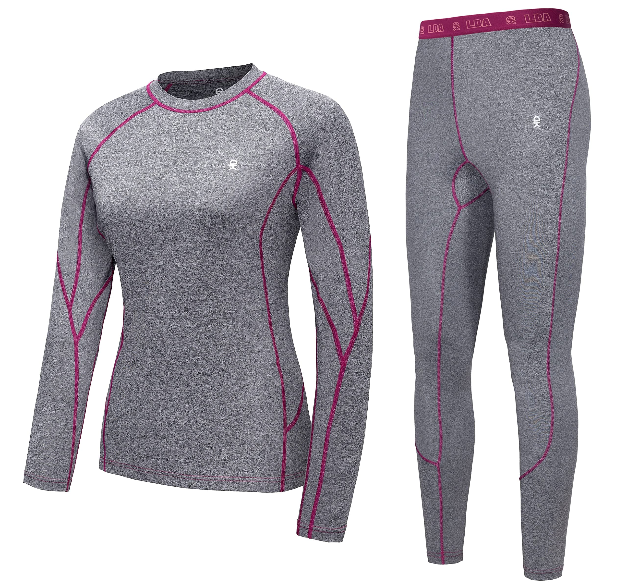 Little Donkey AndyWomen's Thermal Underwear Sets Lightweight Warm Base Layers Quick Dry Wicking Top and Bottom for Winter