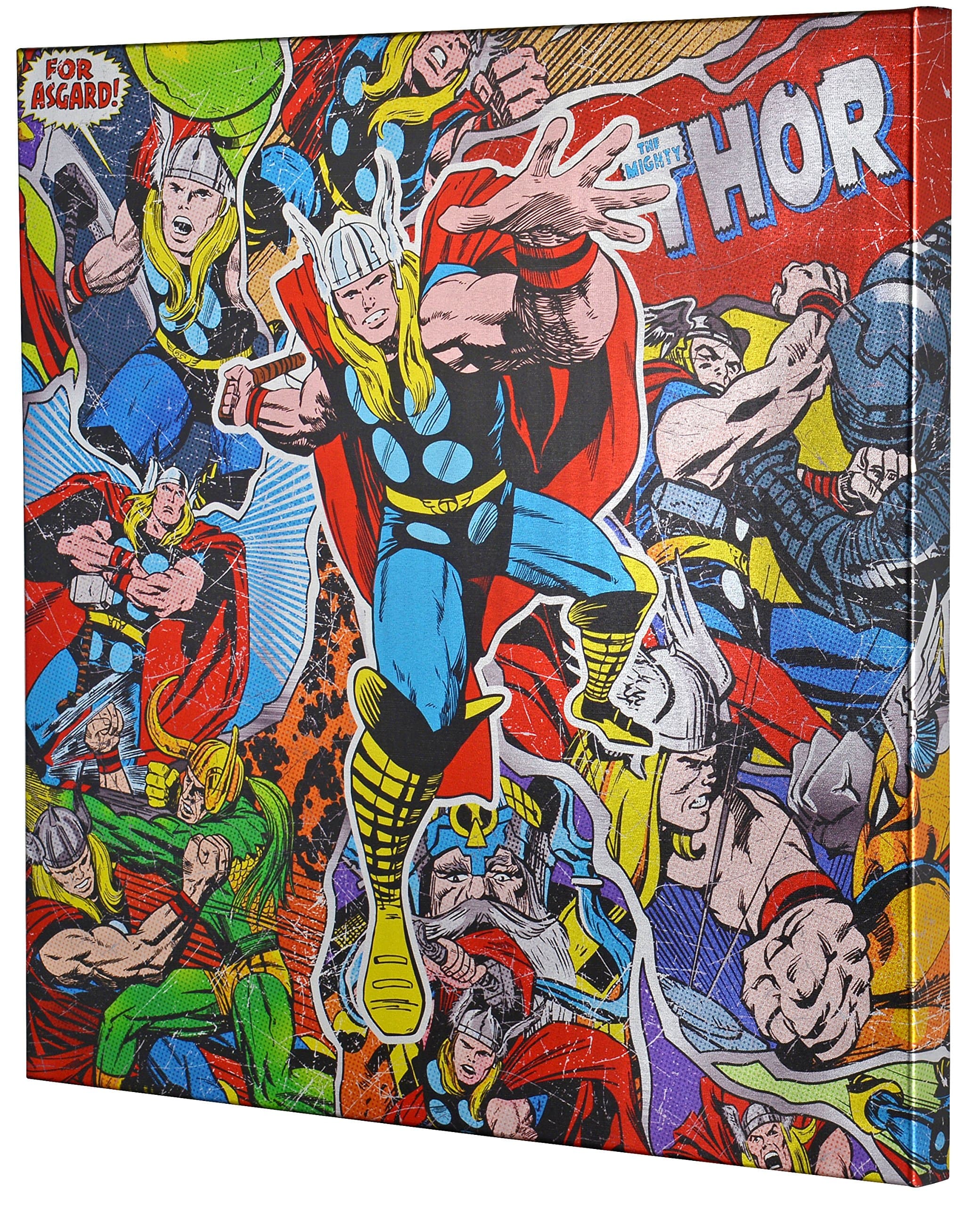 Edge Home Products A2502TH-4 Metallic Canvas 25x25 Thor Retro, Marvel