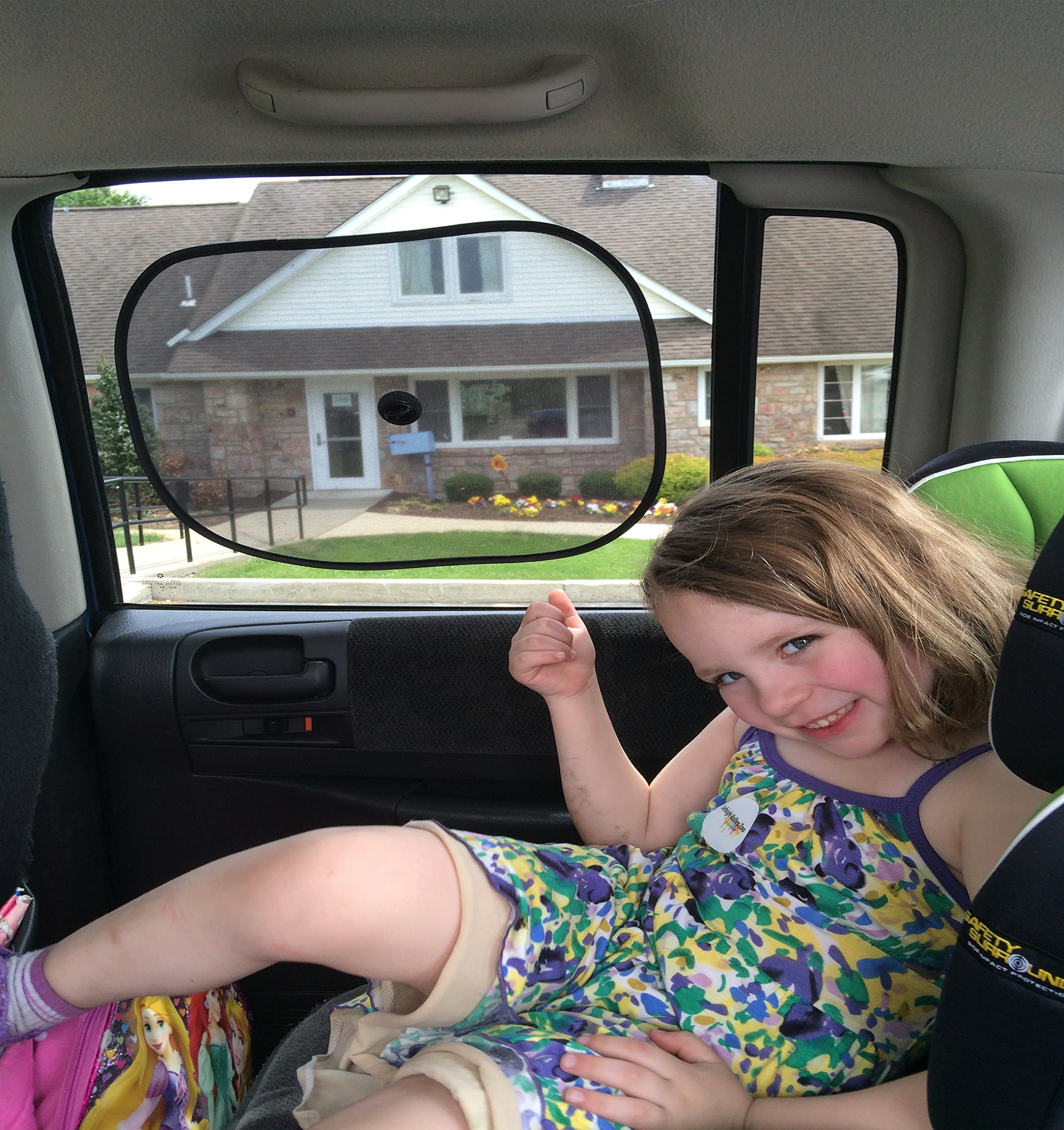 Five Star Car Rear Side Window Sun Shades - Protects Children & Babies Against Harmful UV Rays & Glare - Easily Attaches To Rear Seat Windows - 2 Pack - Fits Most Vehicles