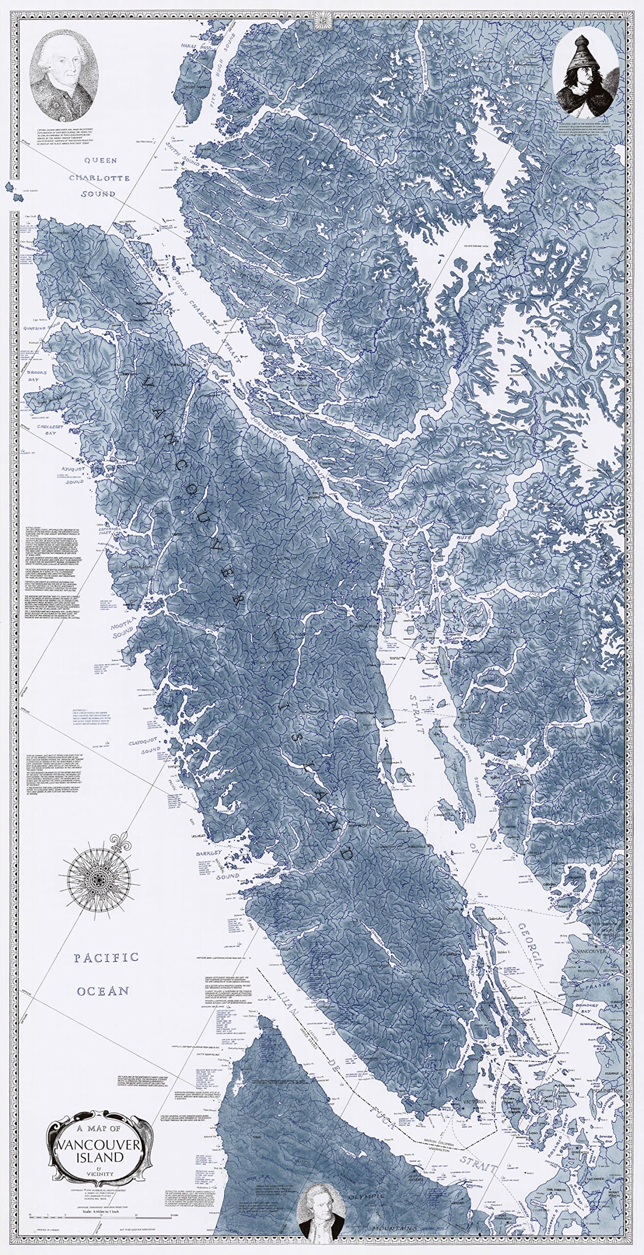 Sobay Map L005 - Vancouver Island & Vicinity (Salish Sea) - 31x59 Wall Map - Paper or Laminated (Vinyl)