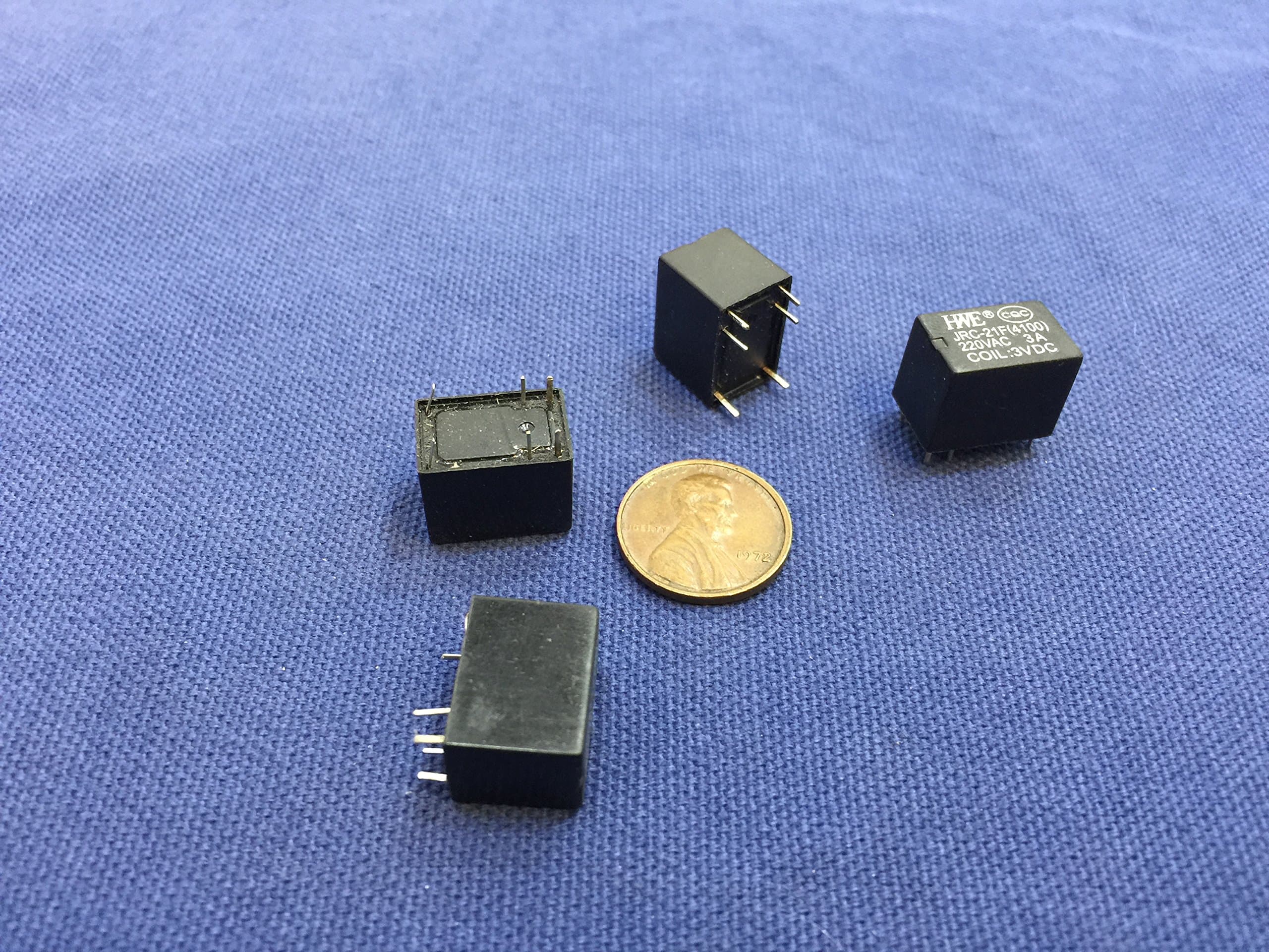 4 Pieces -3v - Black Miniature PCB Relay Jrc-21f 4100 Dc 3v 6 Pins C14