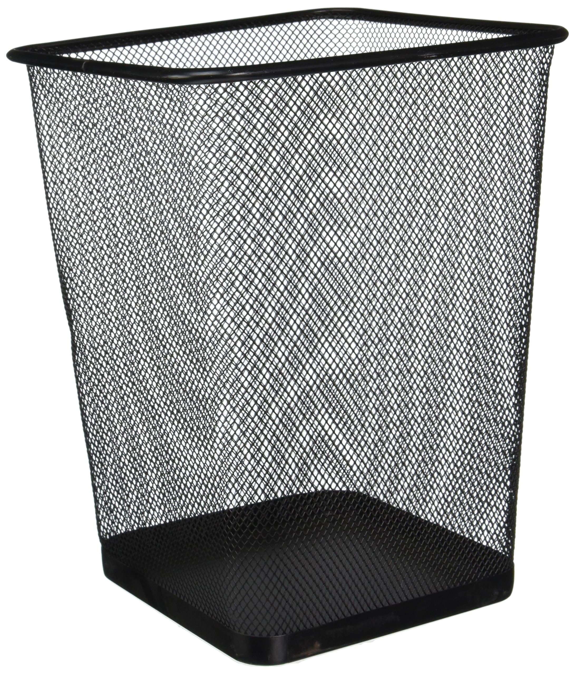 Aojia Rectangular Waste Bin,Steel Mesh,8.7"x8.3"x11.4h,Black Ly-9105c