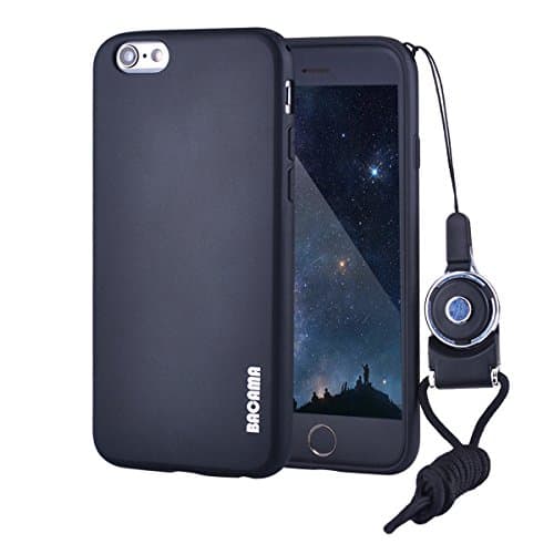 BACAMA Full Matte Soft Touch Slim-Fit Flexible TPU Case for Apple iPhone 6s/iPhone 6 with 2 in 1 Lanyard