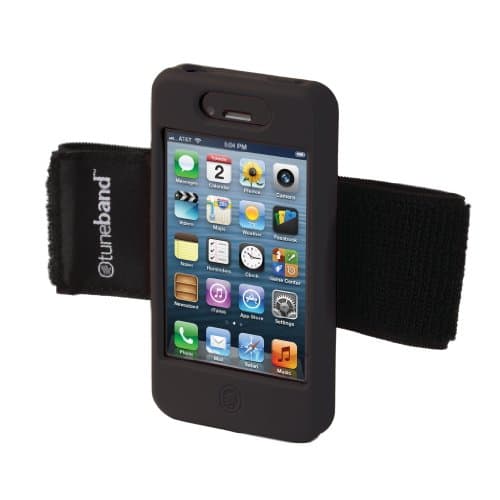 TuneBand for iPhone 4 / iPhone 4S, Premium Sports Armband with Two Straps and Two Screen Protectors (Black)
