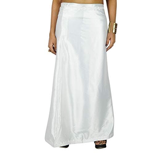 Satin Silk Saree Petticoat Solid Underskirt Indian Sari Inner wear Free Nada (Royal Blue)