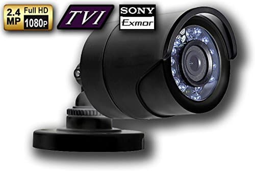 WattWire® B-HKHDR1-FG 1080P HD TVI 3.6mm Fixed Lens Bullet Security Camera, Night Vision Range Up to 60'. SONY Exmor 2.4 Mega Pixel Image Sensor. Hikvision HD Turbo Compatible, Dual Output (TVI / 960h Analog). Weatherproof, Black