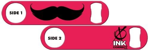 Bartender Bottle Opener: Mustache Plain 1 - Hot Pink