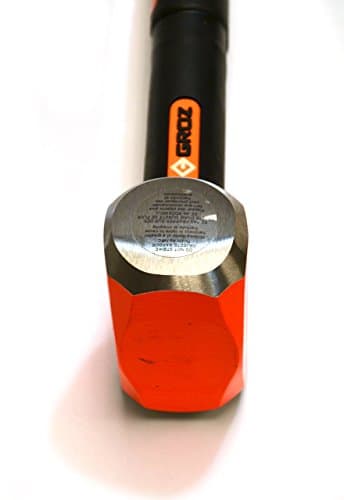 GROZ Heavy Duty 2.5lb Club Hammer with 16-Inch Indestructible Handle | Hard Face Steel Head 52 HRC | Steel Locking Plate | Hi-Visibility Head | Vulcanized Rubber Handle (34505)