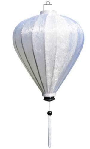 Terrapain Trading Vietnamese Oriental Silk Bamboo Handcrafted Lantern Lamp Chinese White 9" S V3