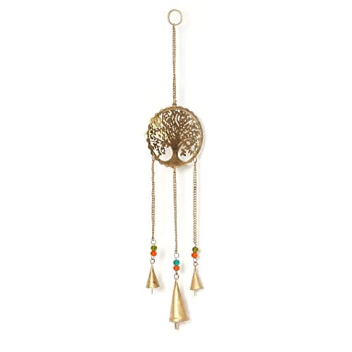 DULI Metal Windchime Wall Hanging, Feng Shui, Wall Art, Wall Decor, PositiveVibes, Rustic Wall Hangings, Wall Art, Diwali Decor, Home Decor Hanging Bells (MetalWallHanging-SmallTreeofLife)