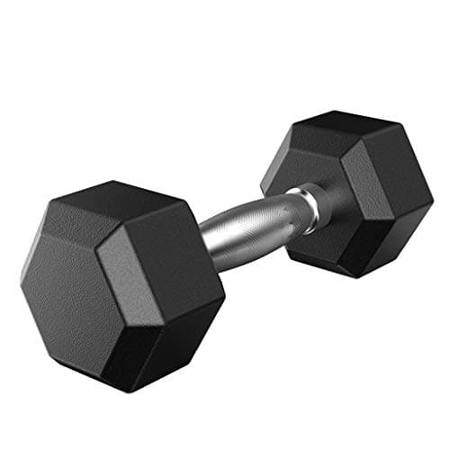 Hex Rubber Dumbbells Set, Fitness Heavy Barbell with Metal Handles, Choose Weight 5lbs / 10lbs / 20lbs / 30lbs / 50lbs