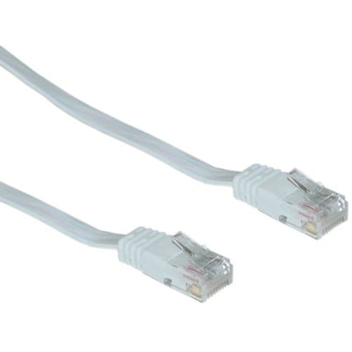 CableWholesale Cat5E 32 AWG 35-Feet Wholesale Electronics Accessories White Flat Ethernet Patch Cable (845-10X6-69135)