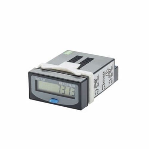 Hengstler 0731301 Totalizing Counter, Internal Lithium Battery, Optocoupler Input for 12-250V AC/DC, LCD, 8-Digit, 60 mm Part Depth, Black