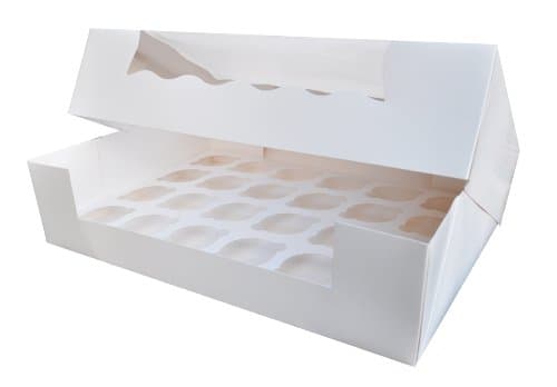 12 x White Cupcake Boxes - Holds 24