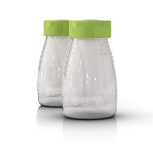 Breast Milk Storage and Feeding Bottles (2), Swiss Made, 150ml (5 fl.oz.), BPA Free, with Ring and Cap, Standard Width, 2 Bottles